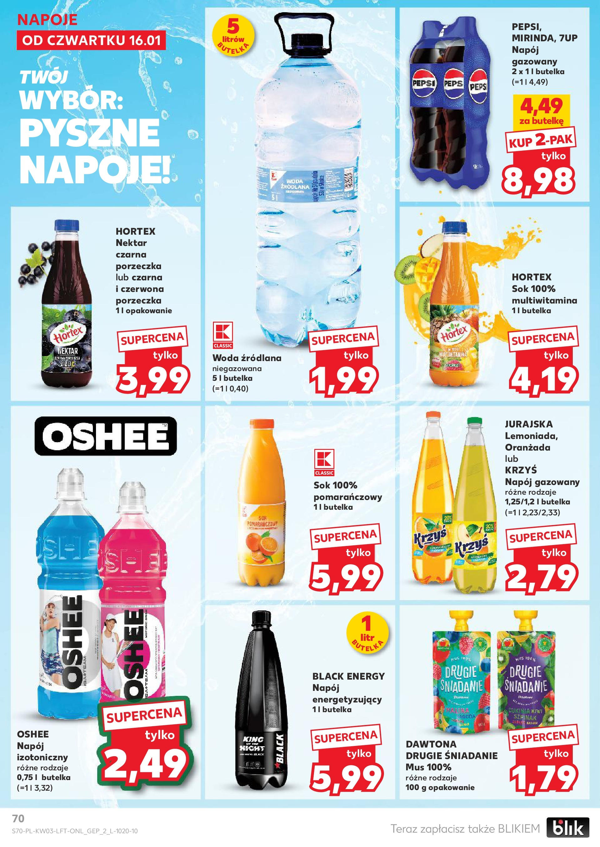 Kaufland gazetka od 16.01.2025 - od jutra PDF | Strona: 70 | Produkty: Woda źródlana, Porzeczka, Kiwi, Woda