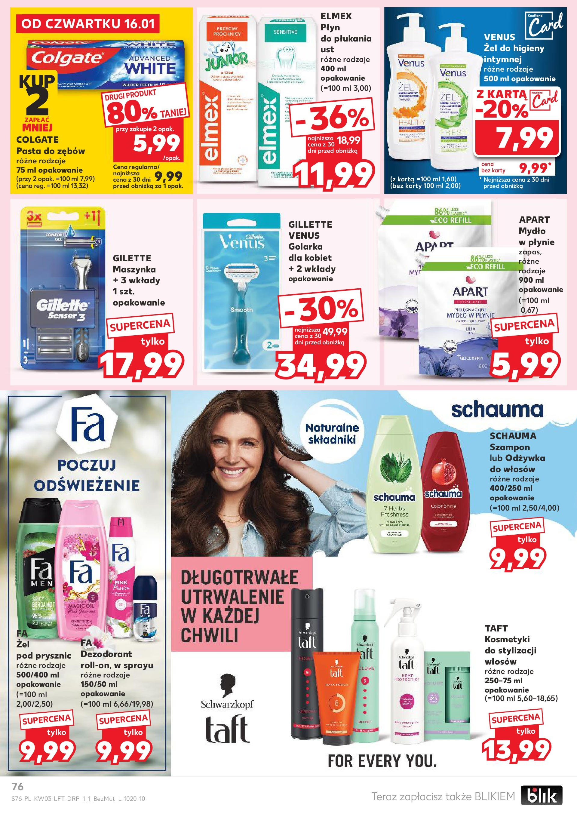 Kaufland gazetka od 16.01.2025 - od jutra PDF | Strona: 76 | Produkty: Karta, Kosmetyki, Szampon, Odżywka