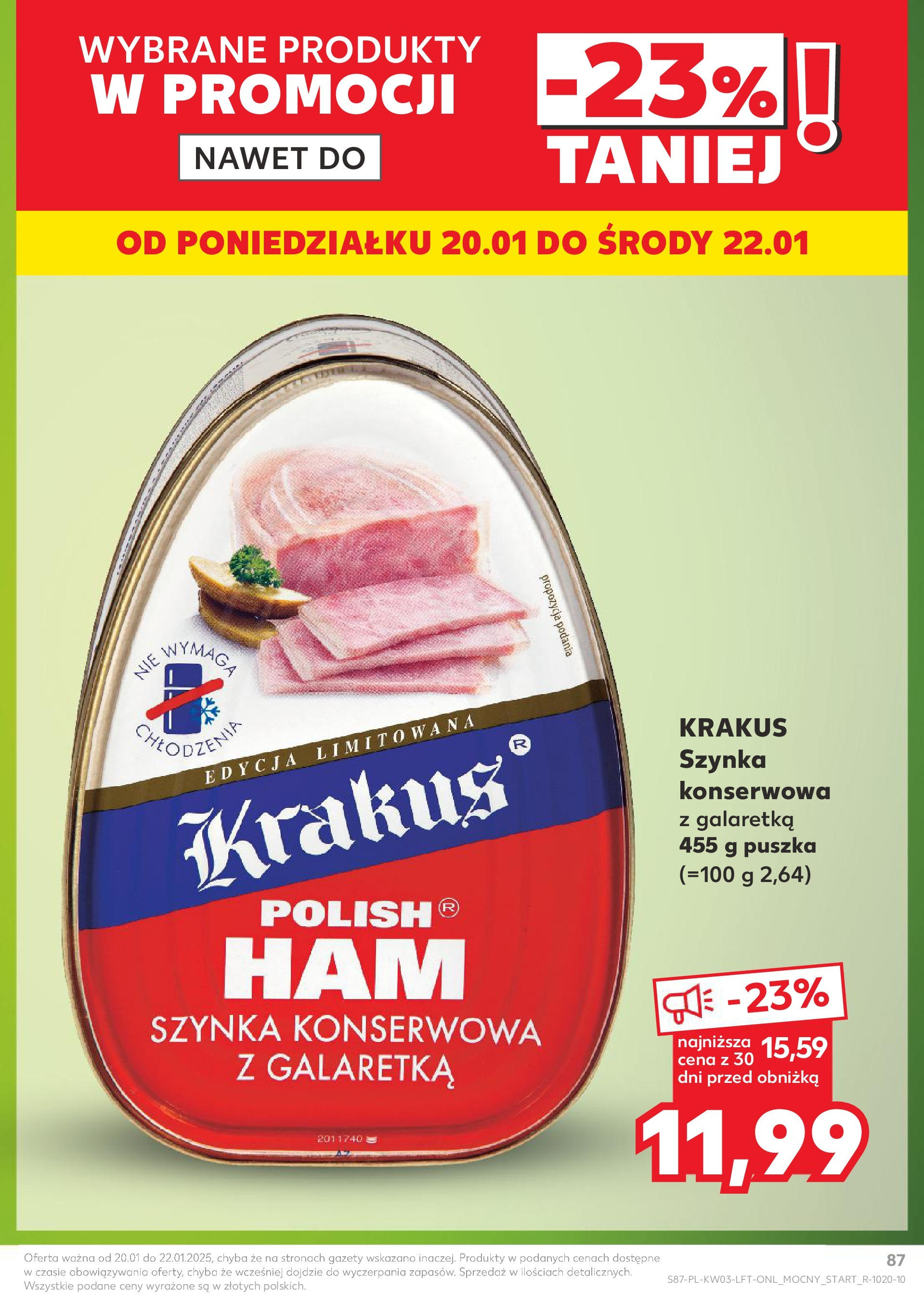 Kaufland gazetka od 16.01.2025 - od jutra PDF | Strona: 87 | Produkty: Galaretka, Szynka