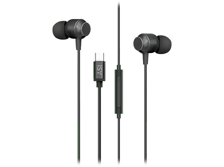 ISY IIE 1102-BK Kabelgebundenes In-Ear Headset, USB-C, mit integr. Bedienelement; Kopfhörer