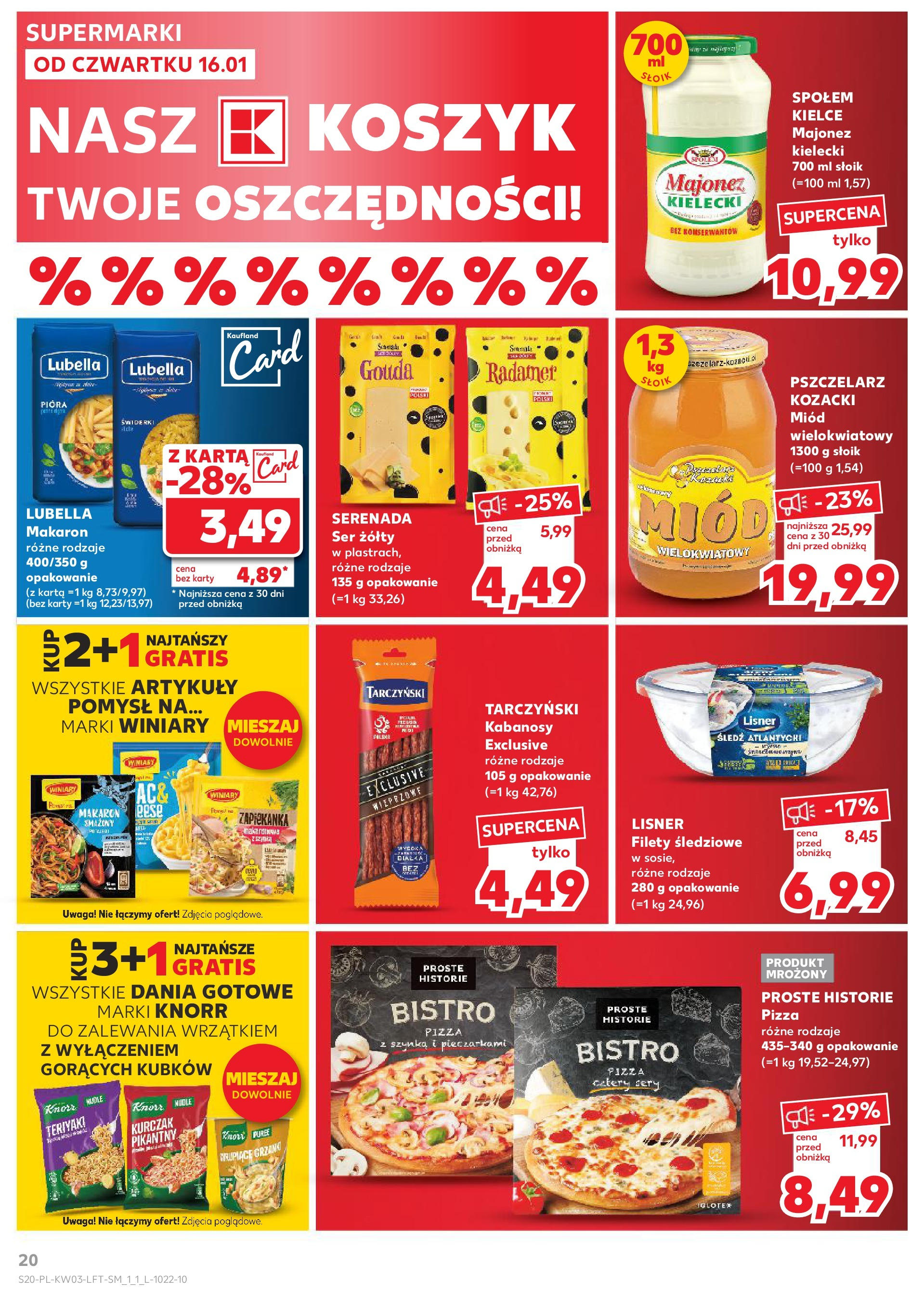 Kaufland gazetka od 16.01.2025 - od jutra PDF | Strona: 20 | Produkty: Sery, Ser, Majonez, Dania gotowe