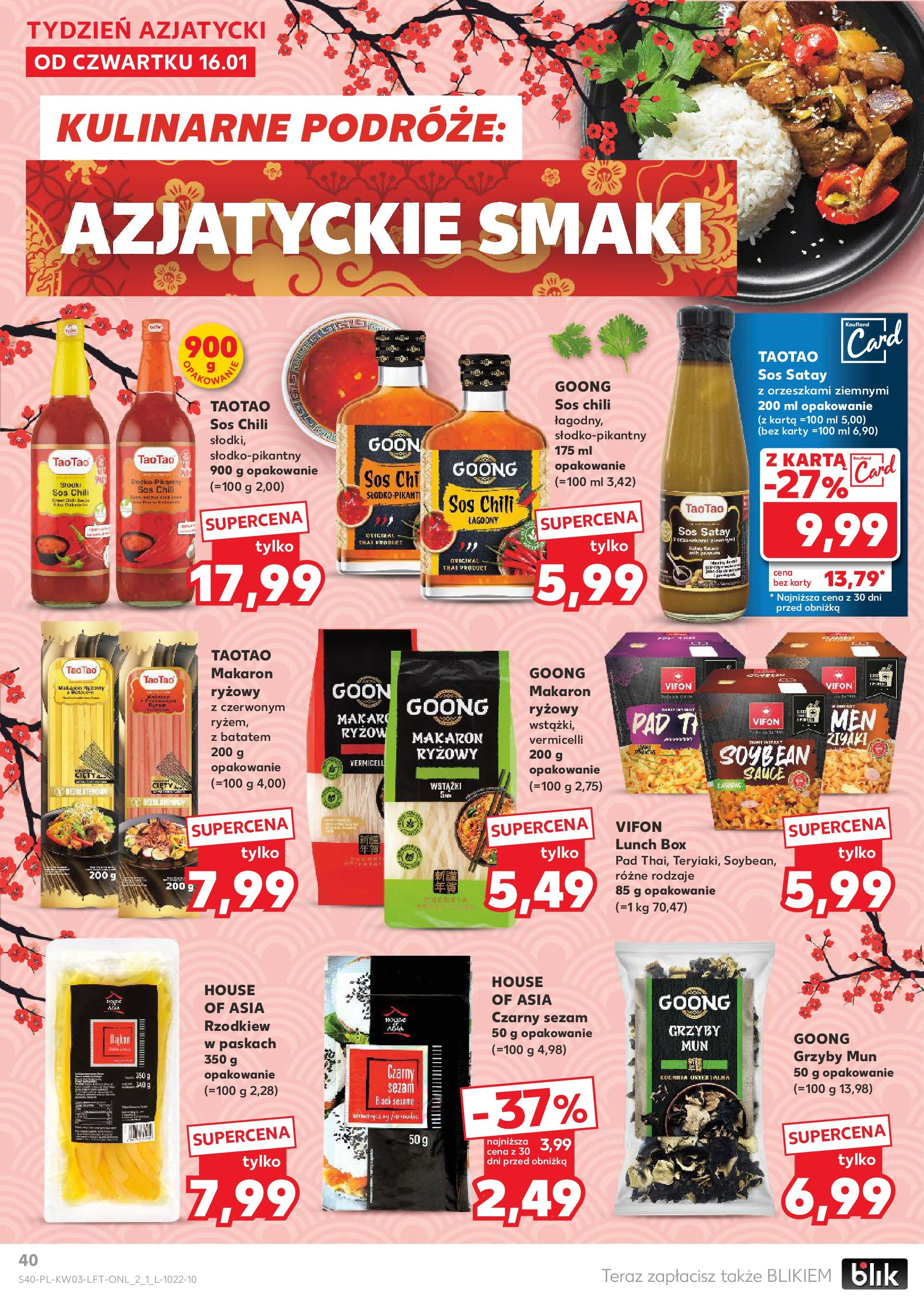 Kaufland gazetka od 16.01.2025 - od jutra PDF | Strona: 40 | Produkty: Vifon, Makaron, Sezam, Sos