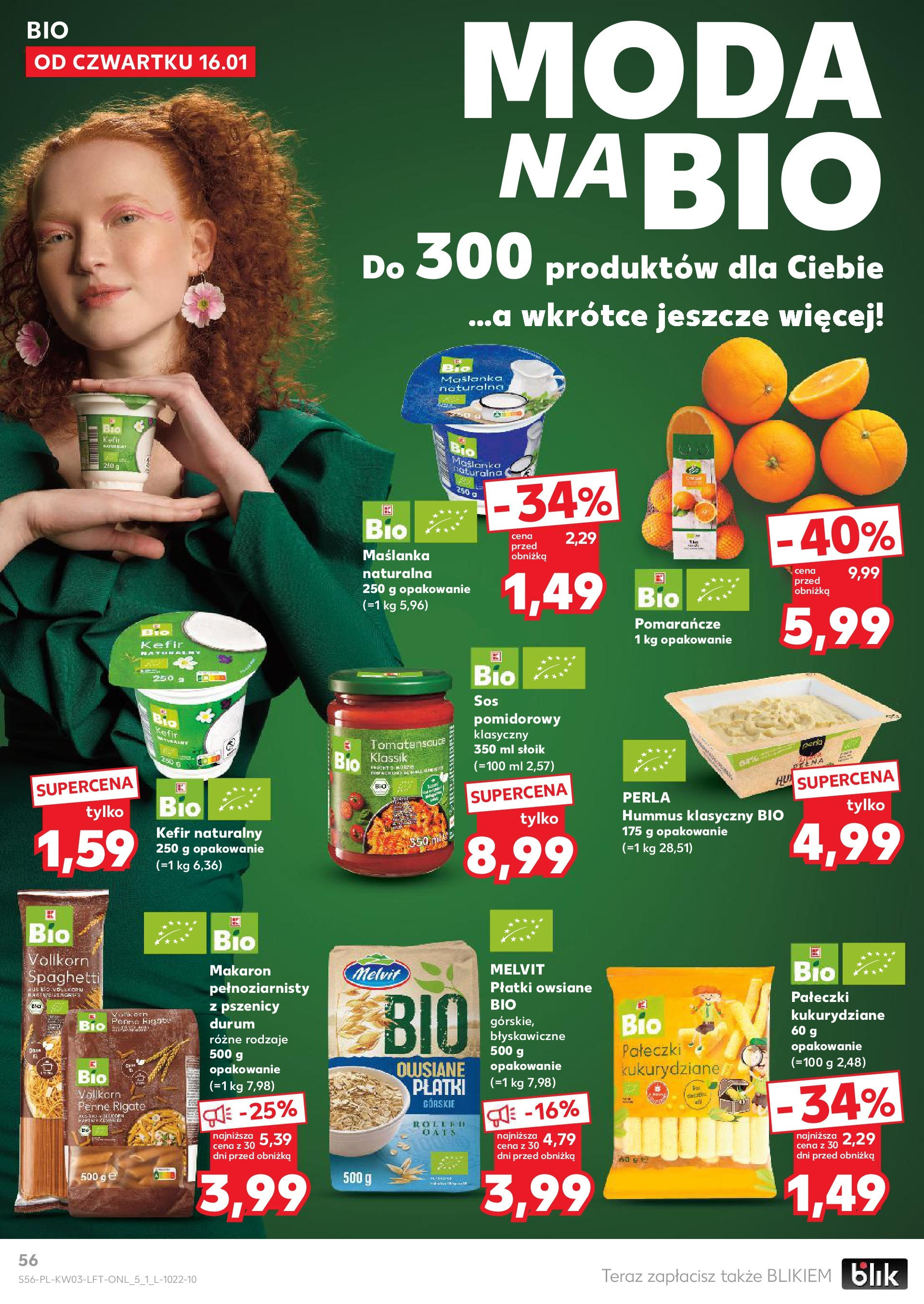 Kaufland gazetka od 16.01.2025 - od jutra PDF | Strona: 56 | Produkty: Płatki owsiane, Kefir, Pomarańcze, Makaron