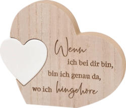 BOLTZE Holzaufsteller, Herz mit Spruch, natur/weiß