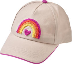 PUSBLU Basecap mit Boucle-Regenbogen-Applikation, beige, Gr. 54/55