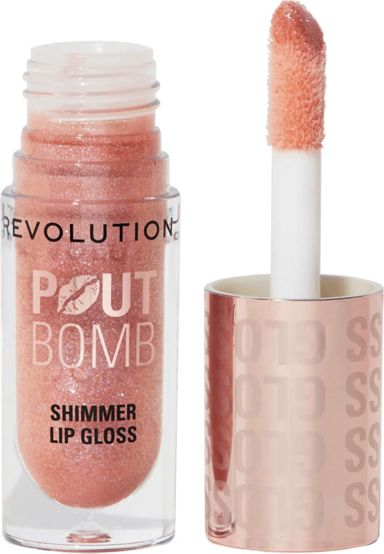 Revolution Lipgloss Pout Bomb, Shimmer Glimmer Nude