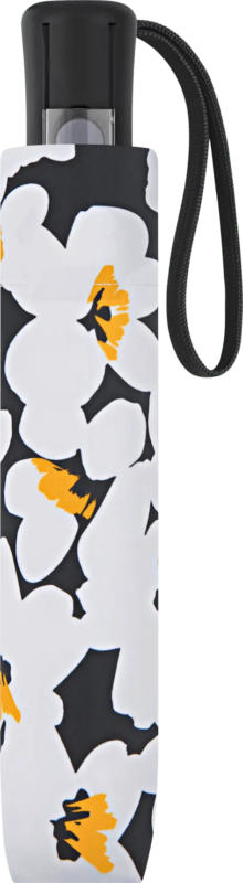 happy rain Taschenschirm Autom. White Flowers black