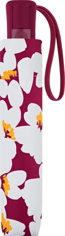 happy rain Taschenschirm Autom.White Fl. berry