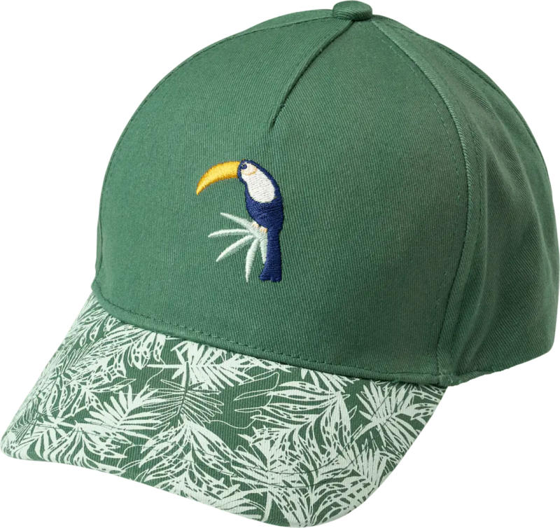 PUSBLU Basecap mit Tukan-Stickerei, grün, Gr. 52/53