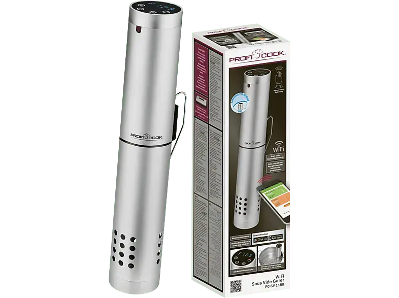Profi Cook WiFi - Sous Vide Garer PC-SV 1159 Silber (1000 Watt)
