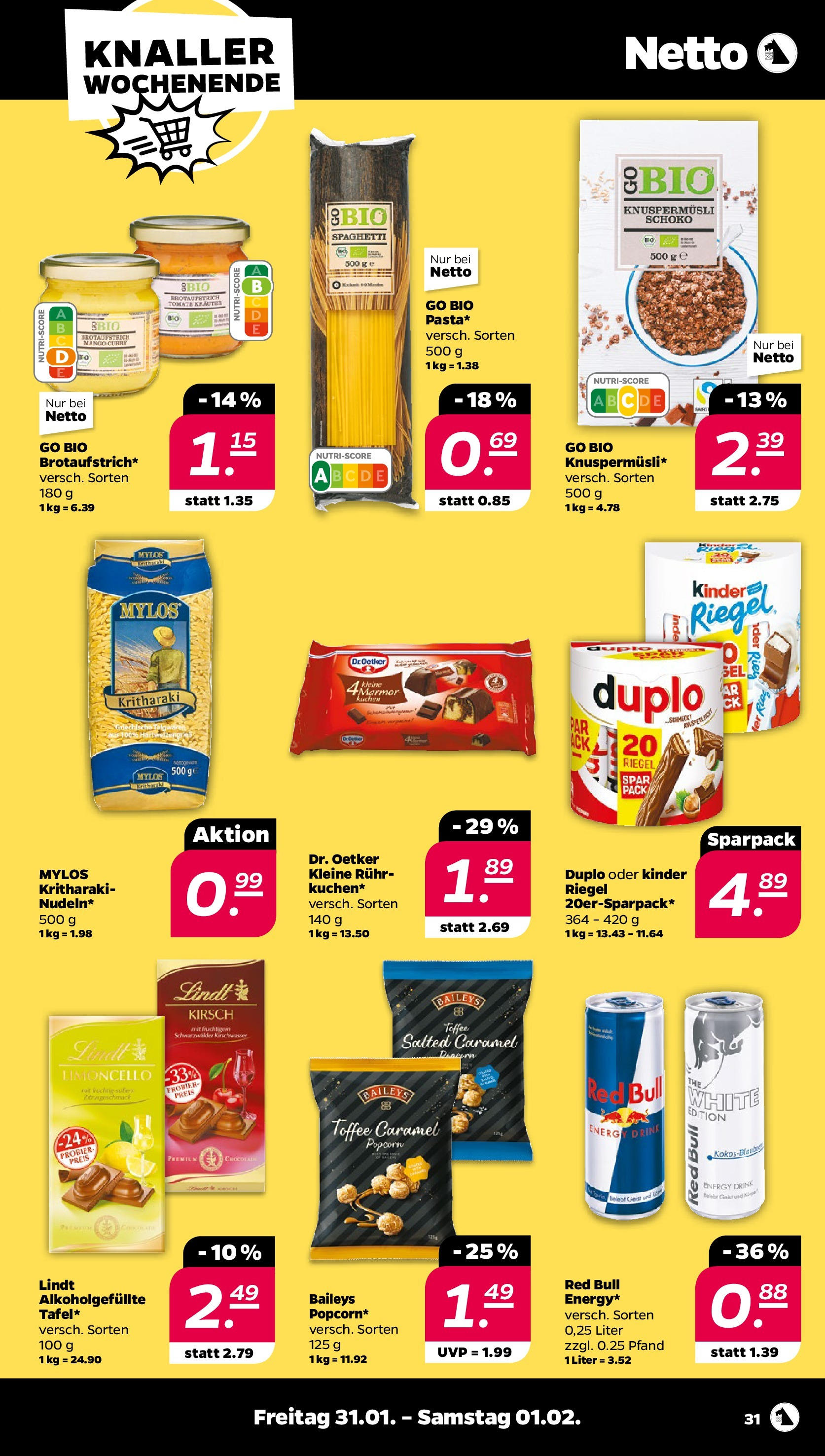 Netto - Netto APS : Wochenangebote ab 26.01.2025 → Angebote nächste Woche | Seite: 31 | Produkte: Red bull, Mango, Limoncello, Lindt