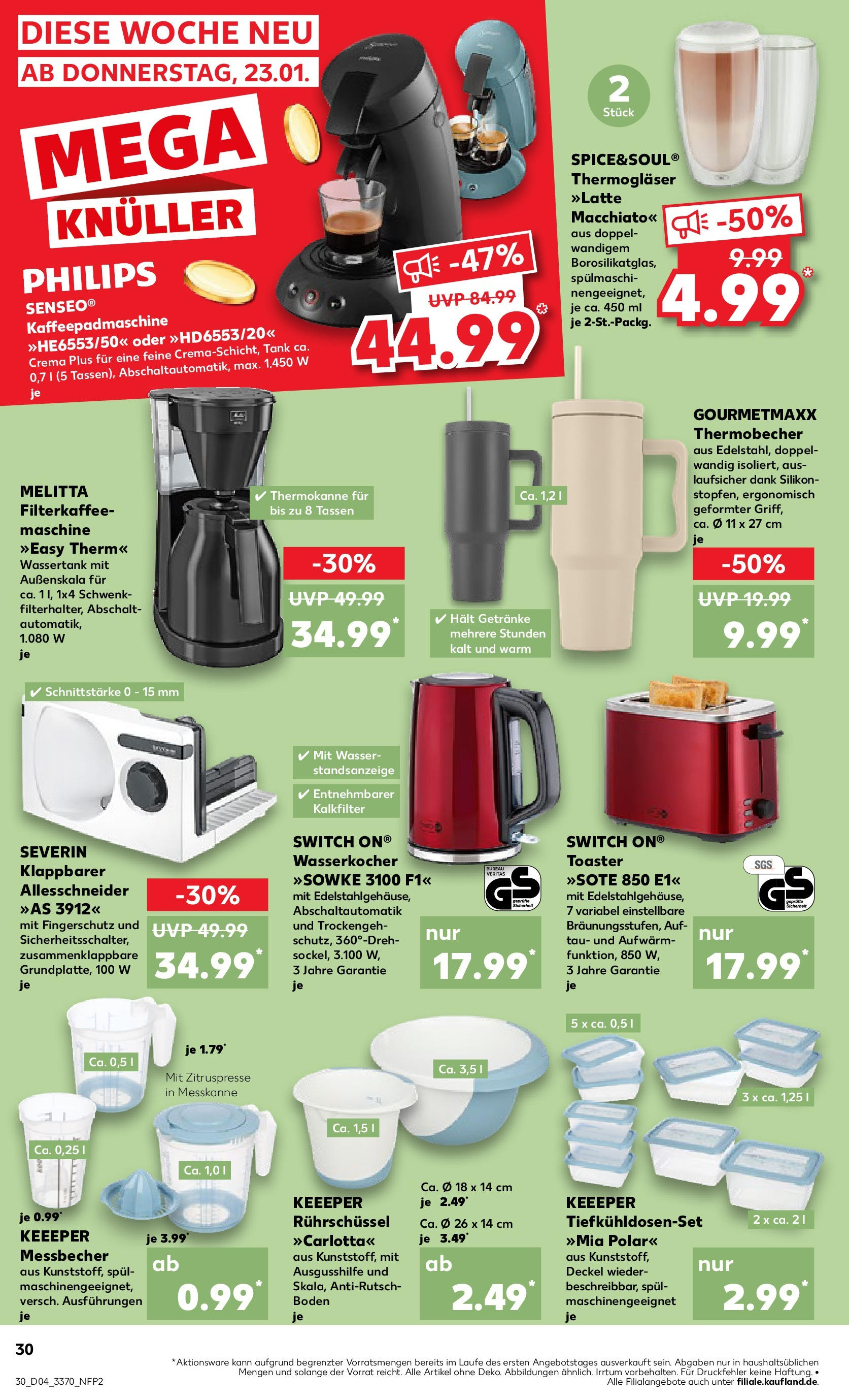 Kaufland - Berlin-Mitte, Rochstraße 7 (ab 23.01.2025) » Angebote Online zum Blättern | Seite: 30 | Produkte: Philips, Melitta, Wasserkocher, Wasser