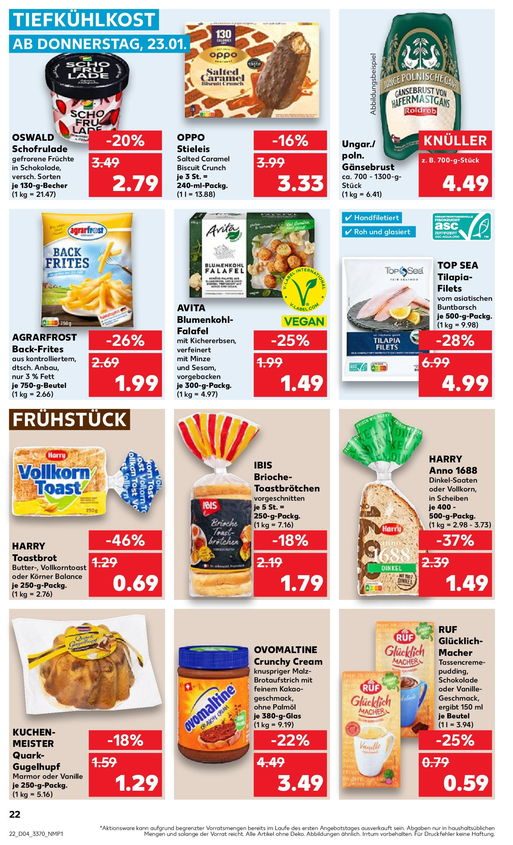 Kaufland - Sonneberg, Bettelhecker Straße 155 (ab 23.01.2025) » Angebote Online zum Blättern | Seite: 22 | Produkte: Top, Ovomaltine, Quark, Toastbrot