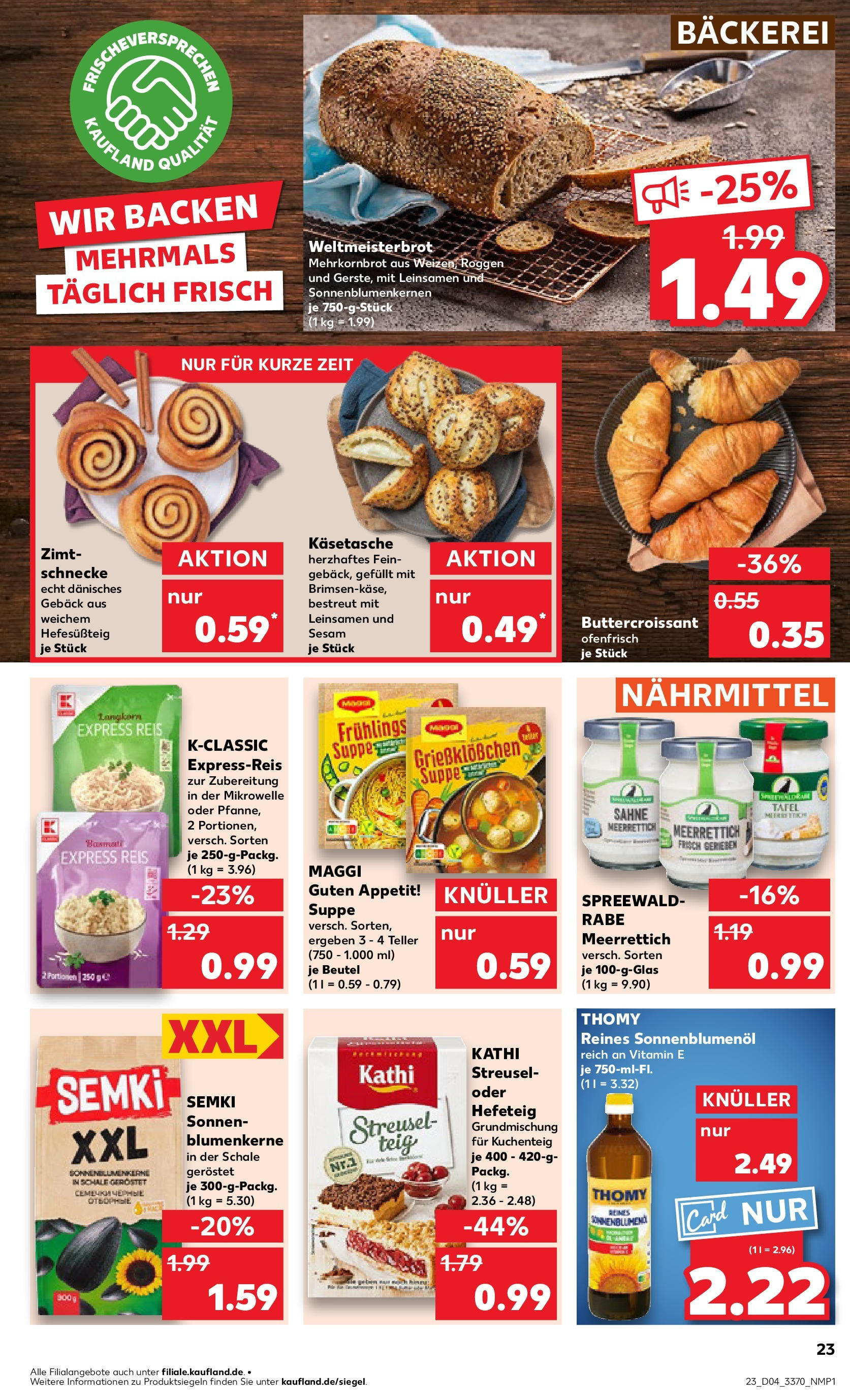 Kaufland - Sonneberg, Bettelhecker Straße 155 (ab 23.01.2025) » Angebote Online zum Blättern | Seite: 23 | Produkte: Mikrowelle, Maggi, Reis, Sahne