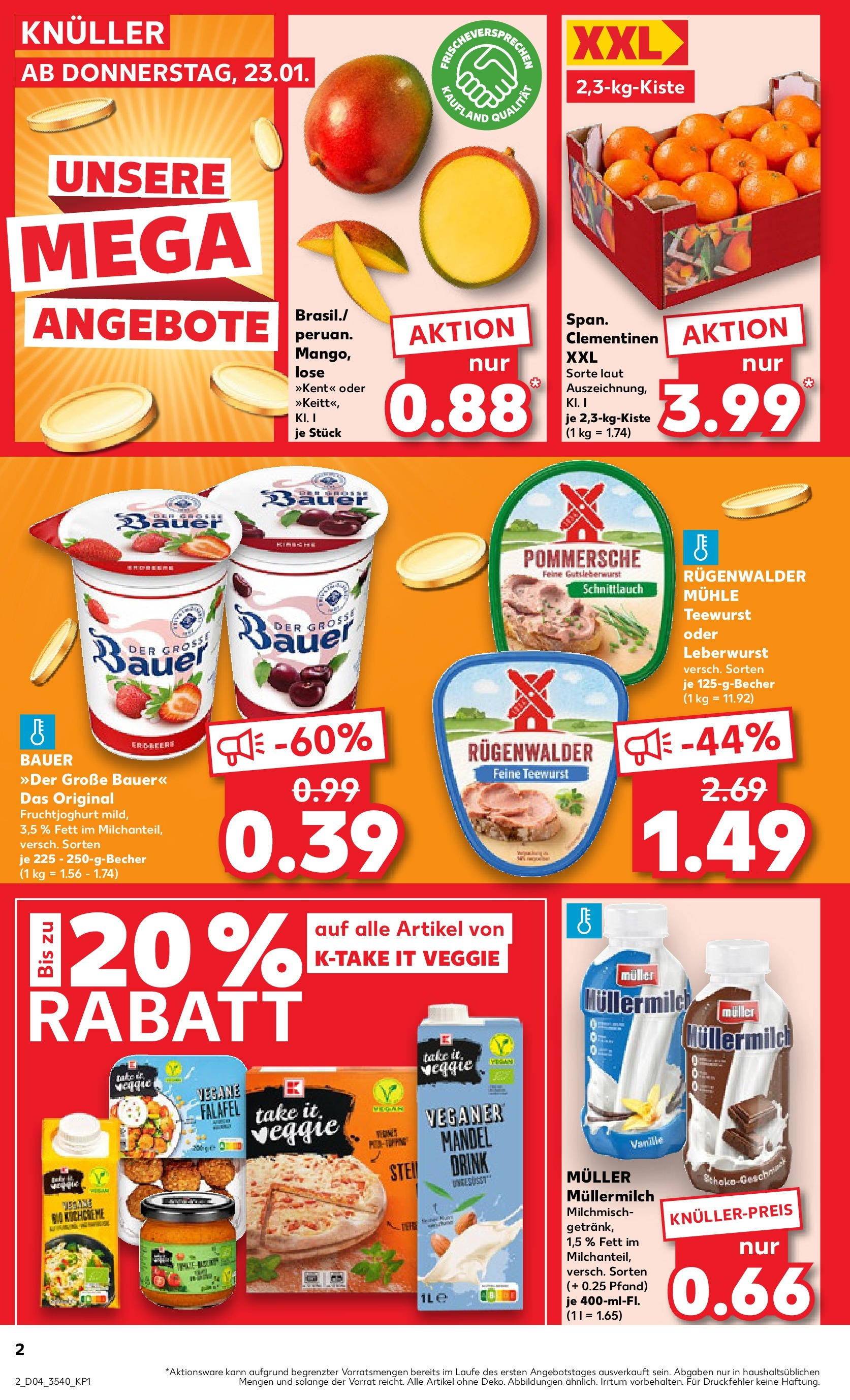 Kaufland - Berlin-Buchholz, Walter-Friedrich-Straße 4 (ab 23.01.2025) » Angebote Online zum Blättern | Seite: 2 | Produkte: Mühle, Fruchtjoghurt, Müllermilch