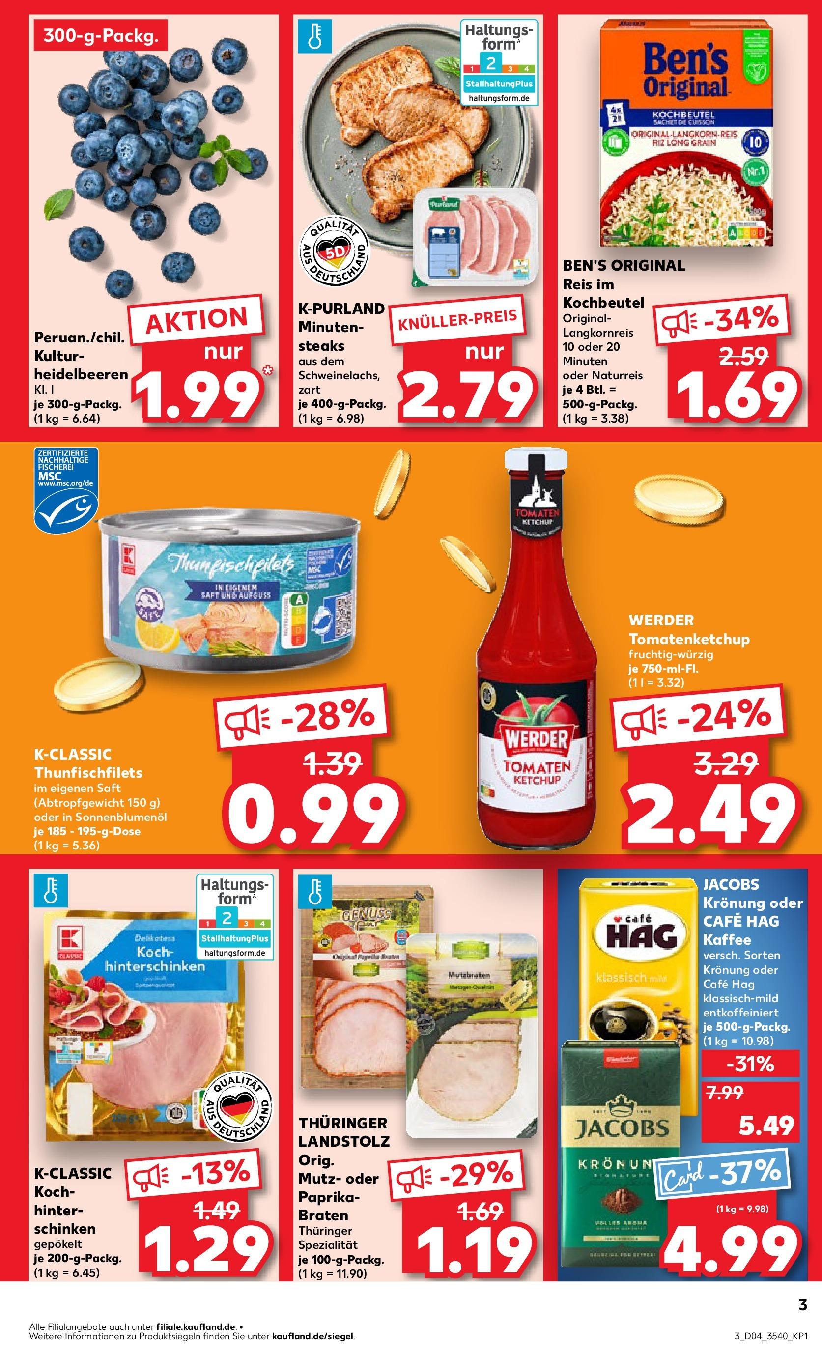 Kaufland - Berlin-Buchholz, Walter-Friedrich-Straße 4 (ab 23.01.2025) » Angebote Online zum Blättern | Seite: 3 | Produkte: Kaffee, Tomaten, Schinken, Reis