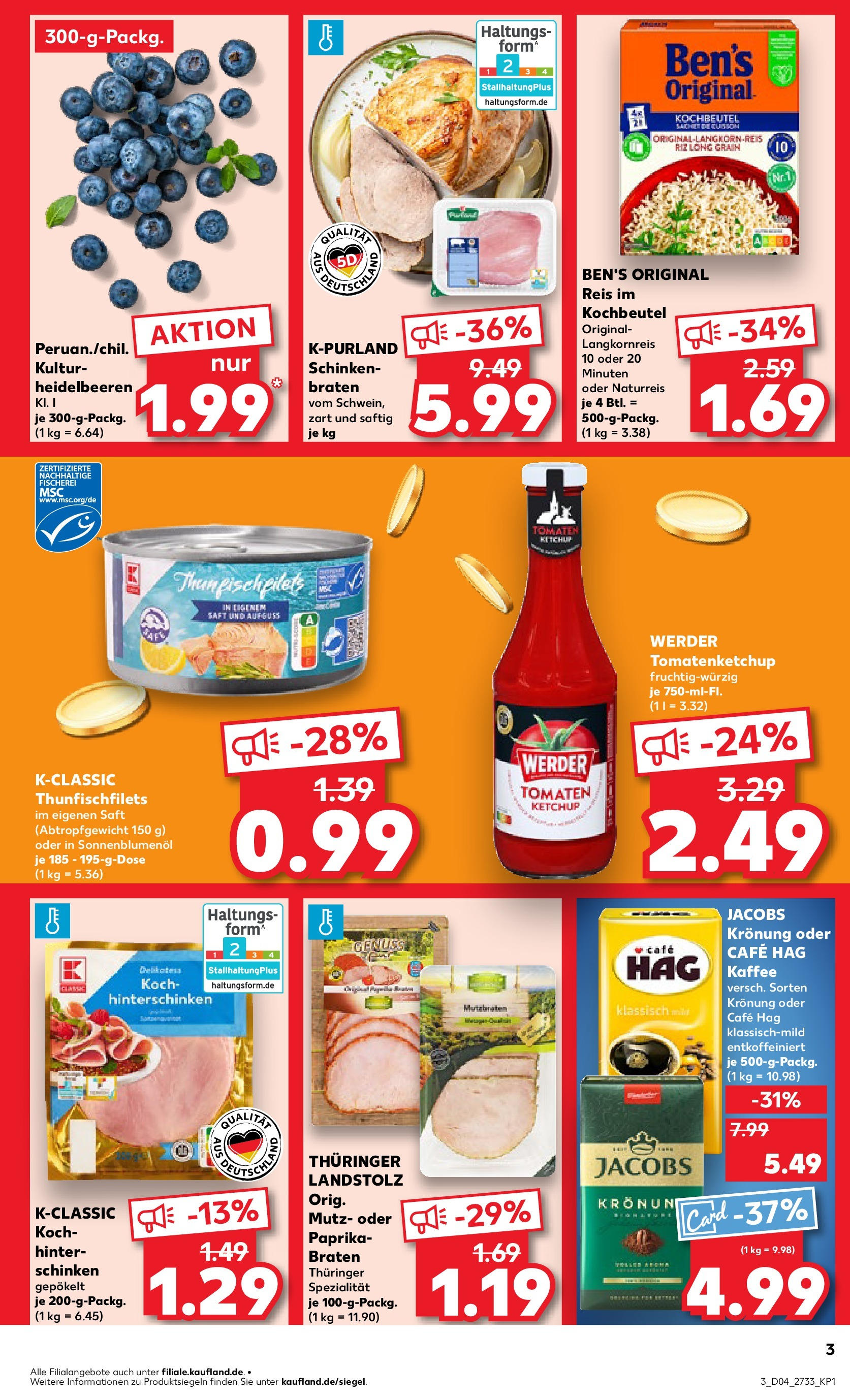 Kaufland - Berlin-Mitte, Rochstraße 7 (ab 23.01.2025) » Angebote Online zum Blättern | Seite: 3 | Produkte: Tomaten, Paprika, Reis, Ketchup