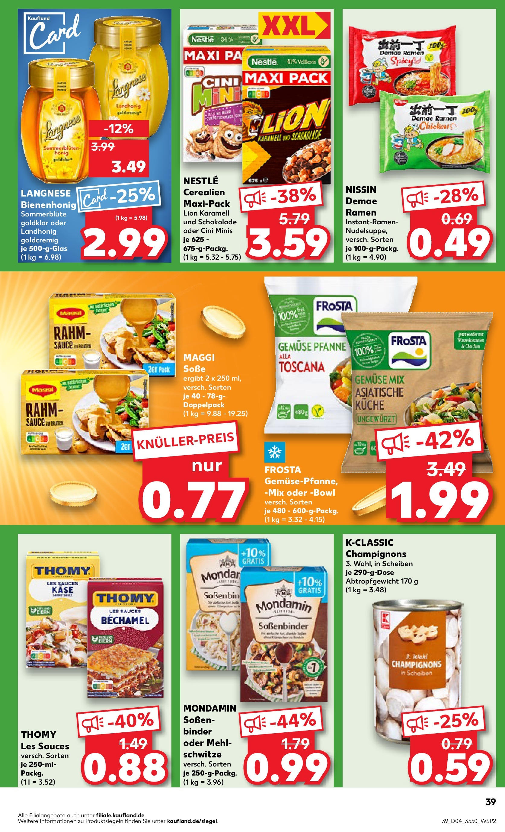 Kaufland - Berlin-Mitte, Rochstraße 7 (ab 23.01.2025) » Angebote Online zum Blättern | Seite: 39 | Produkte: Mehl, Maggi, Schokolade, Frosta