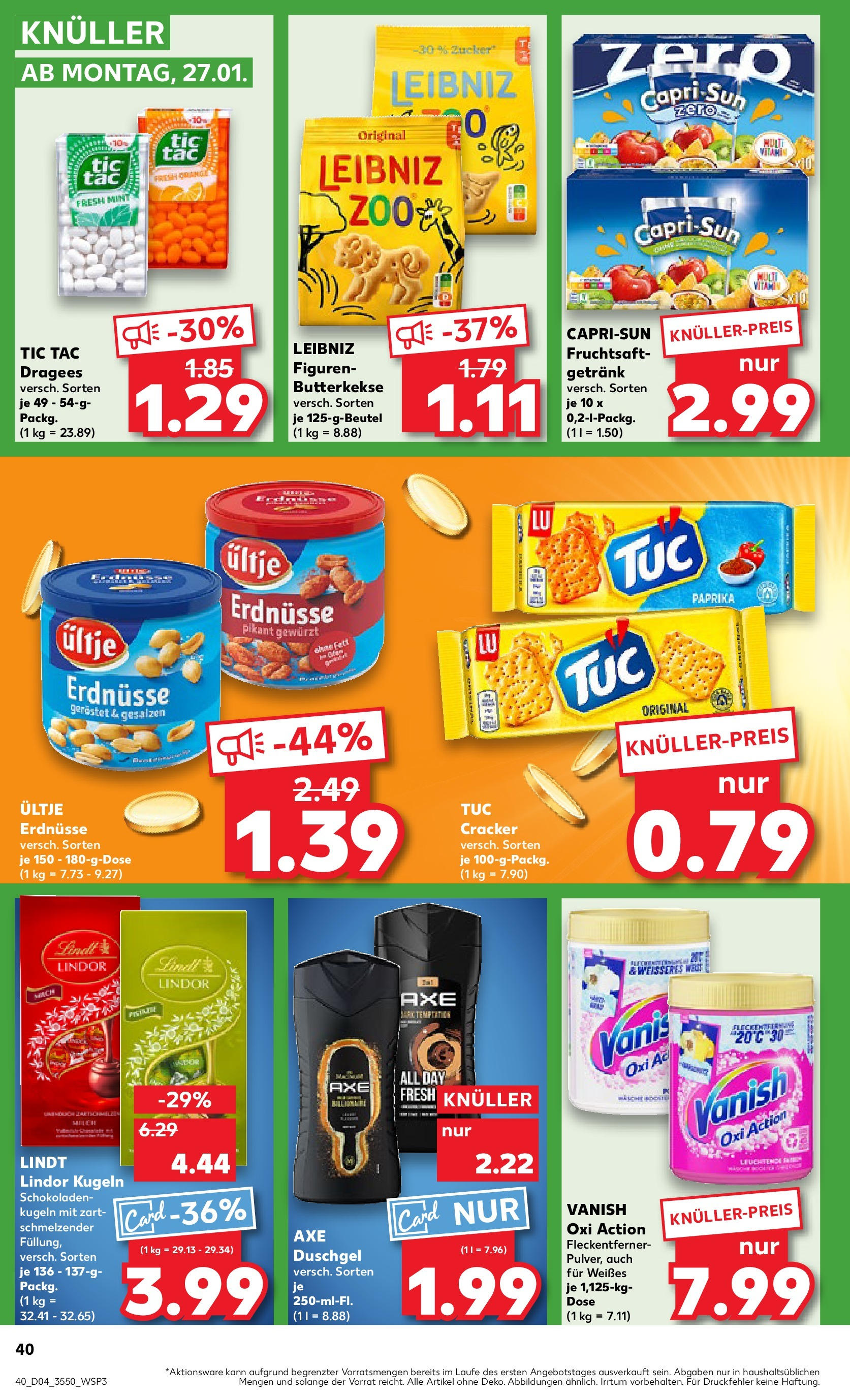 Kaufland - Berlin-Mitte, Rochstraße 7 (ab 23.01.2025) » Angebote Online zum Blättern | Seite: 40 | Produkte: Ultje erdnusse, Capri sun, Paprika, Fruchtsaft