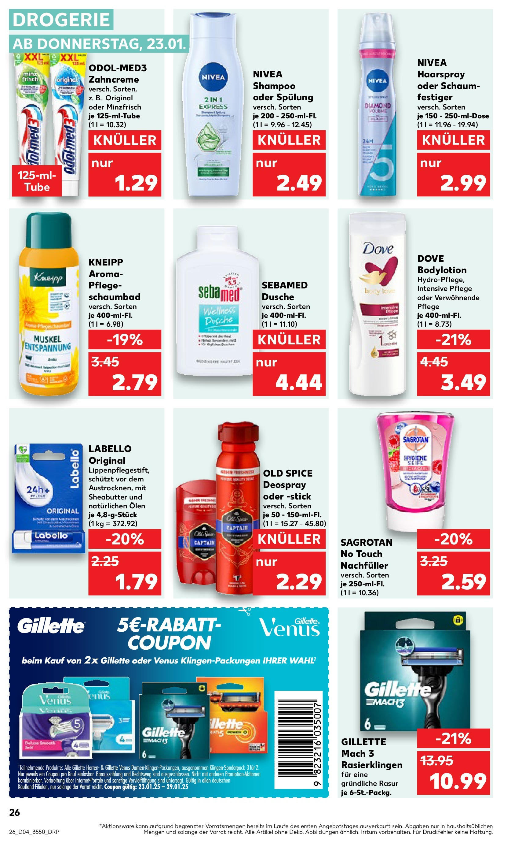 Kaufland - Berlin-Mitte, Rochstraße 7 (ab 23.01.2025) » Angebote Online zum Blättern | Seite: 26 | Produkte: Dusche, Spülung, Seife, Deospray