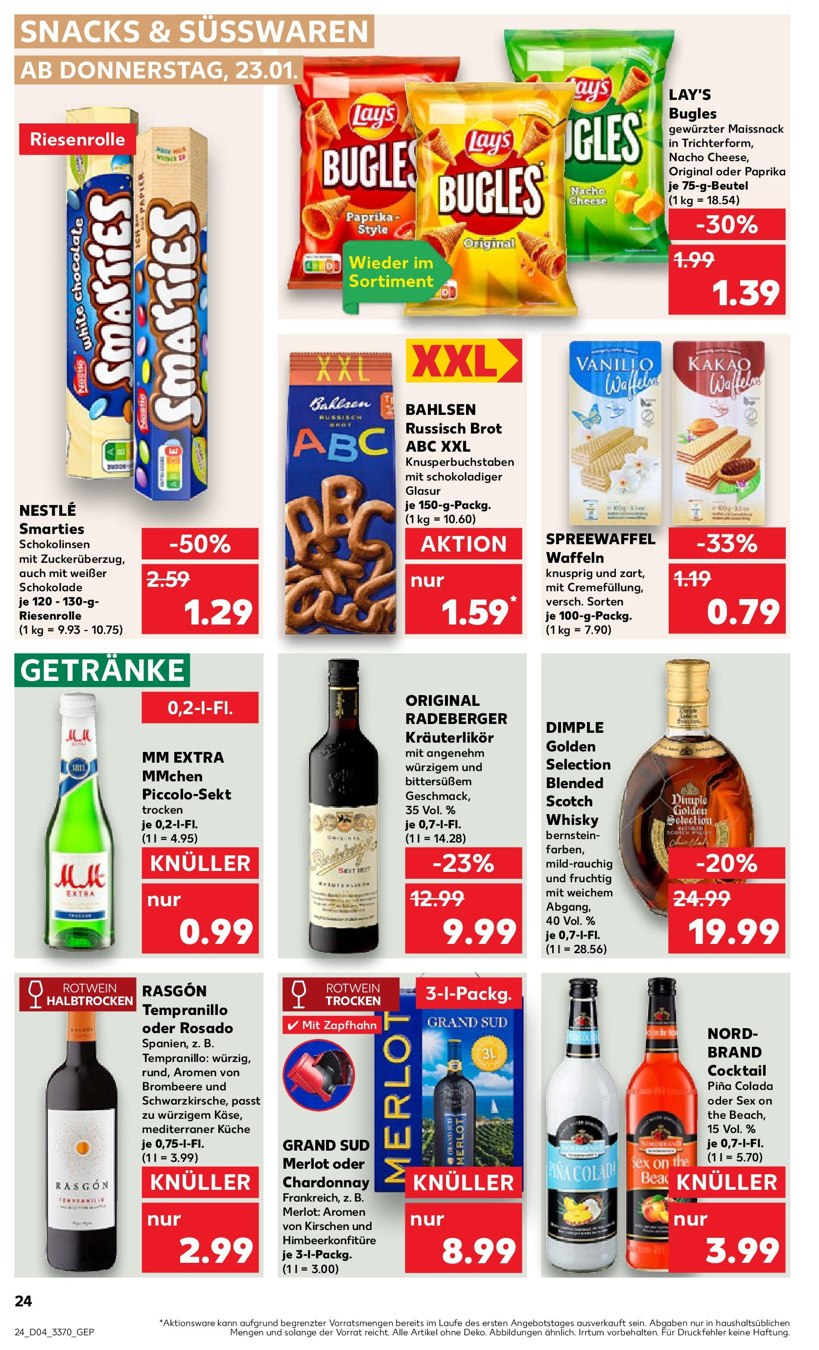 Kaufland - Berlin-Mitte, Rochstraße 7 (ab 23.01.2025) » Angebote Online zum Blättern | Seite: 24 | Produkte: Whisky, Käse, Smarties, Küche