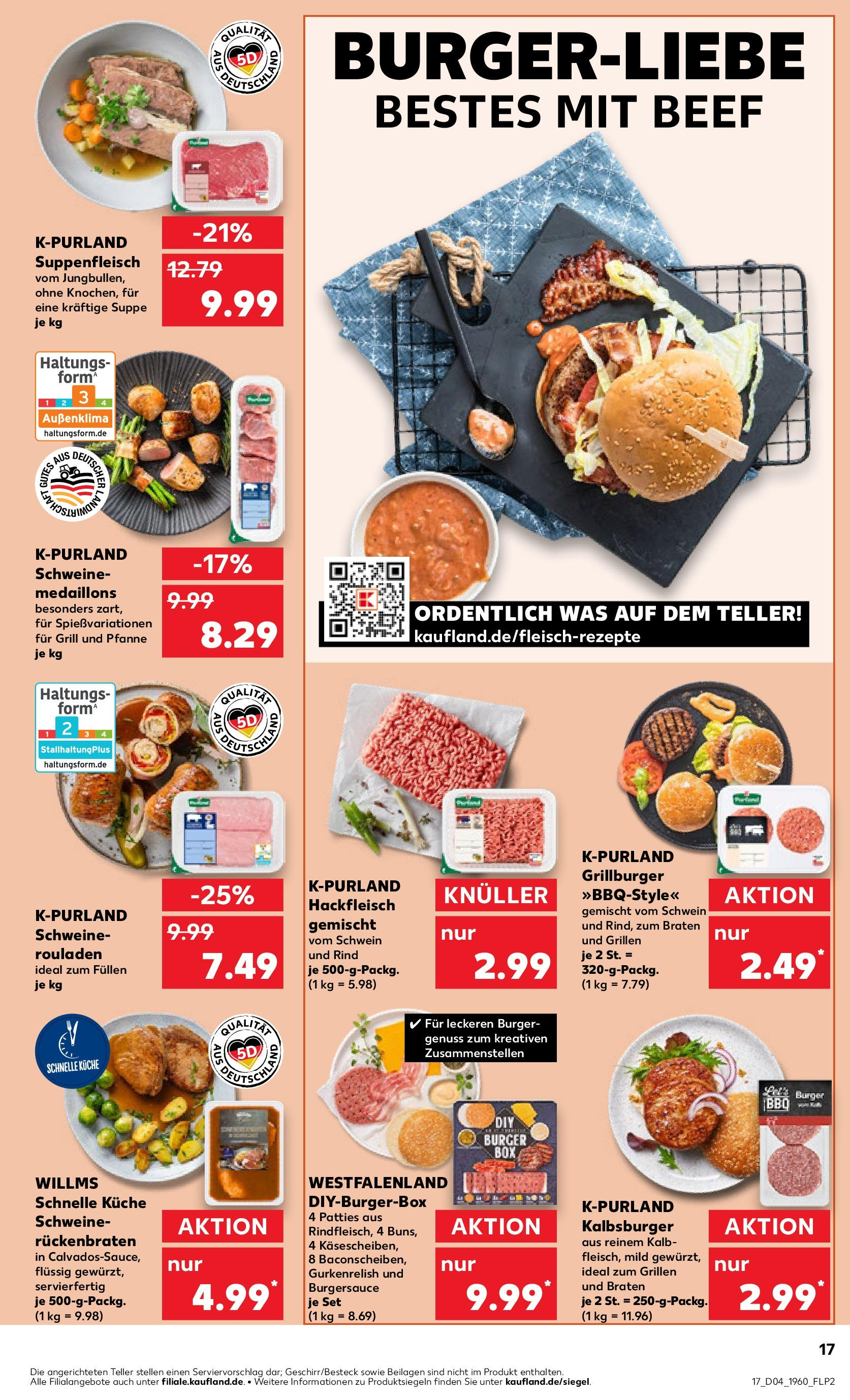 Kaufland - Berlin-Buchholz, Walter-Friedrich-Straße 4 (ab 23.01.2025) » Angebote Online zum Blättern | Seite: 17 | Produkte: Grill, Burger, Suppenfleisch, Hackfleisch