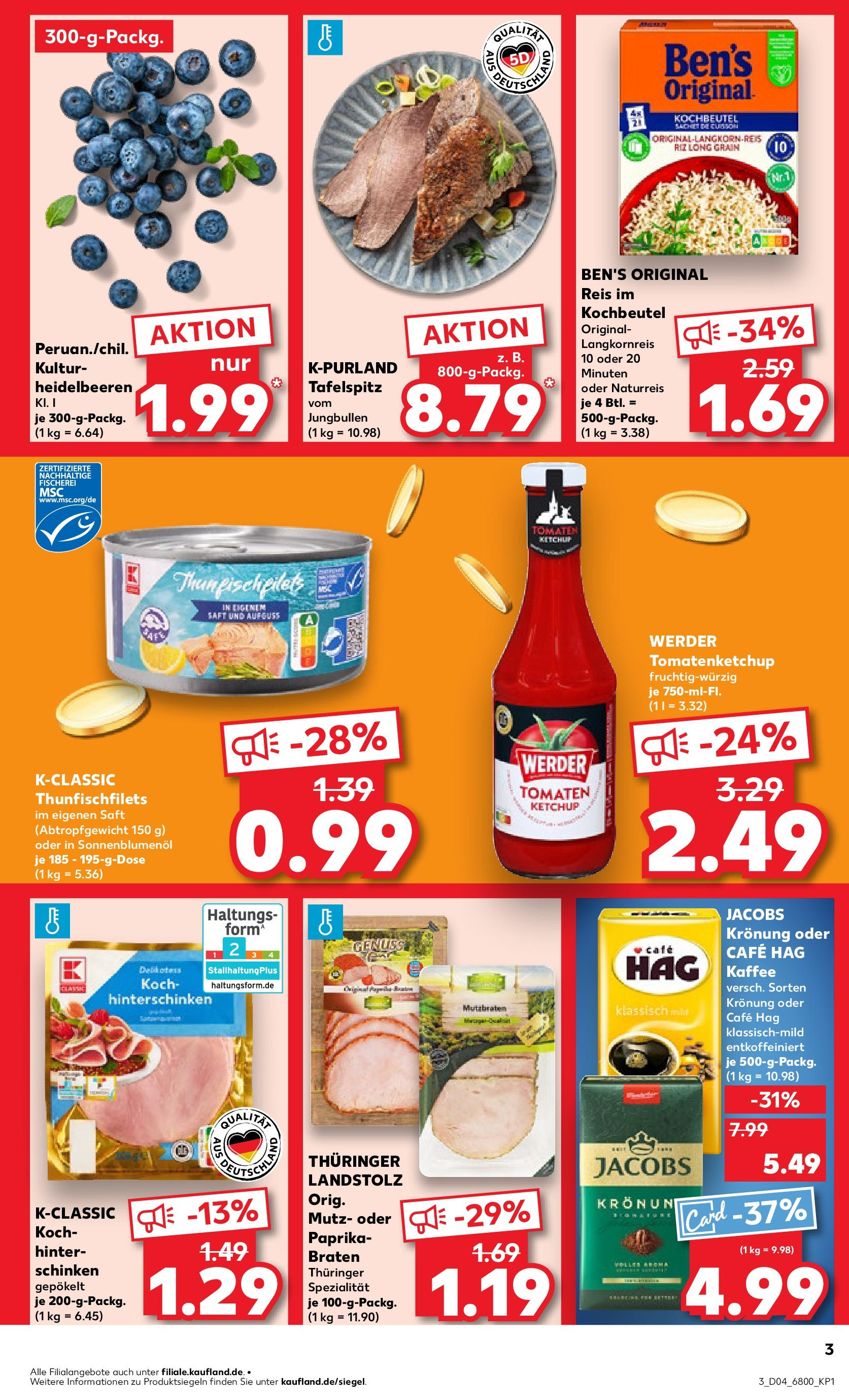 Kaufland - Berlin-Reinickendorf, Ollenhauerstraße 122 (ab 23.01.2025) » Angebote Online zum Blättern | Seite: 3 | Produkte: Tomaten, Heidelbeeren, Saft, Reis