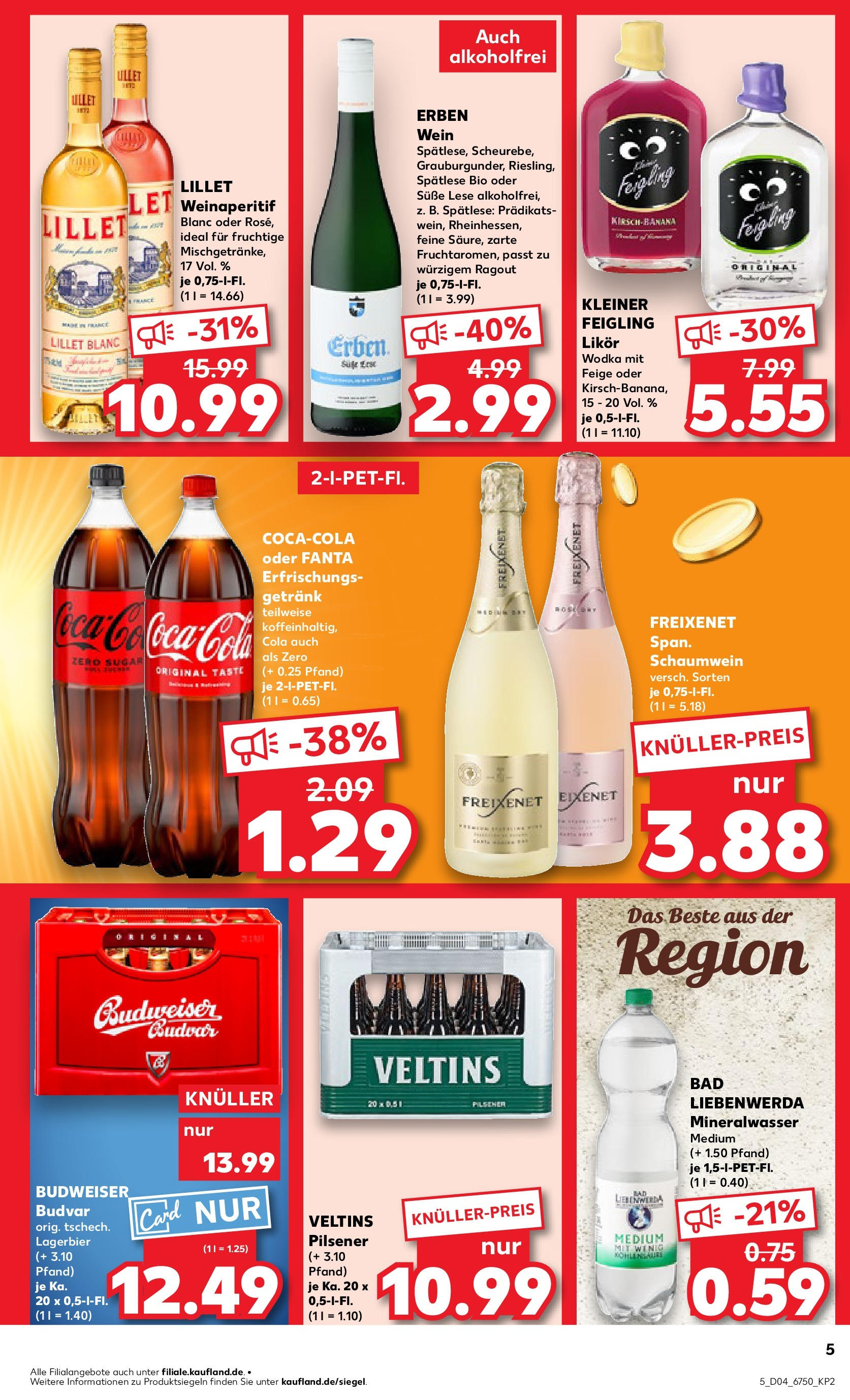 Kaufland - Berlin-Reinickendorf, Ollenhauerstraße 122 (ab 23.01.2025) » Angebote Online zum Blättern | Seite: 5 | Produkte: Fanta, Likör, Budweiser, Wodka