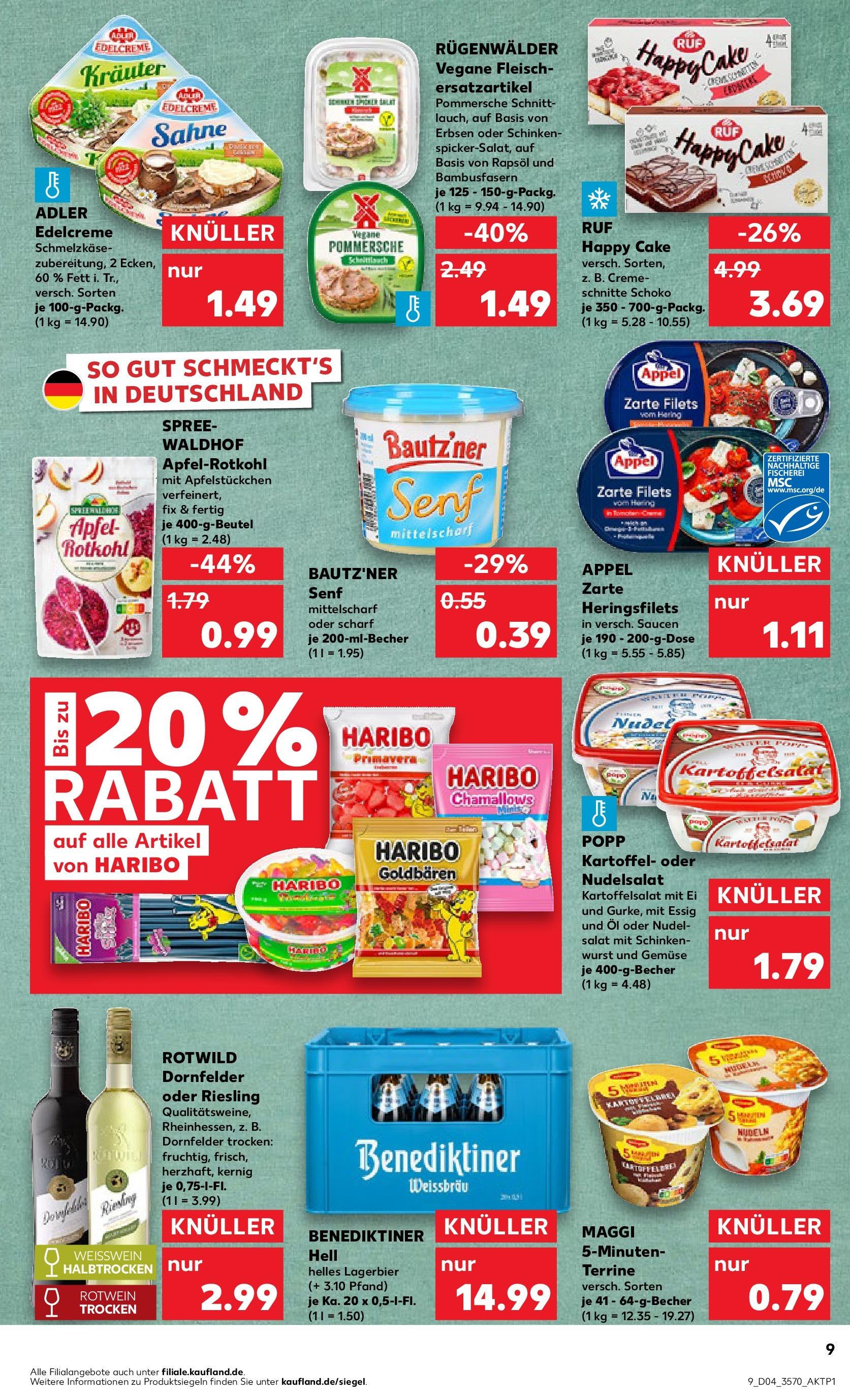 Kaufland - Berlin-Mitte, Rochstraße 7 (ab 23.01.2025) » Angebote Online zum Blättern | Seite: 9 | Produkte: Rotkohl, Weißwein, Schinken, Salat