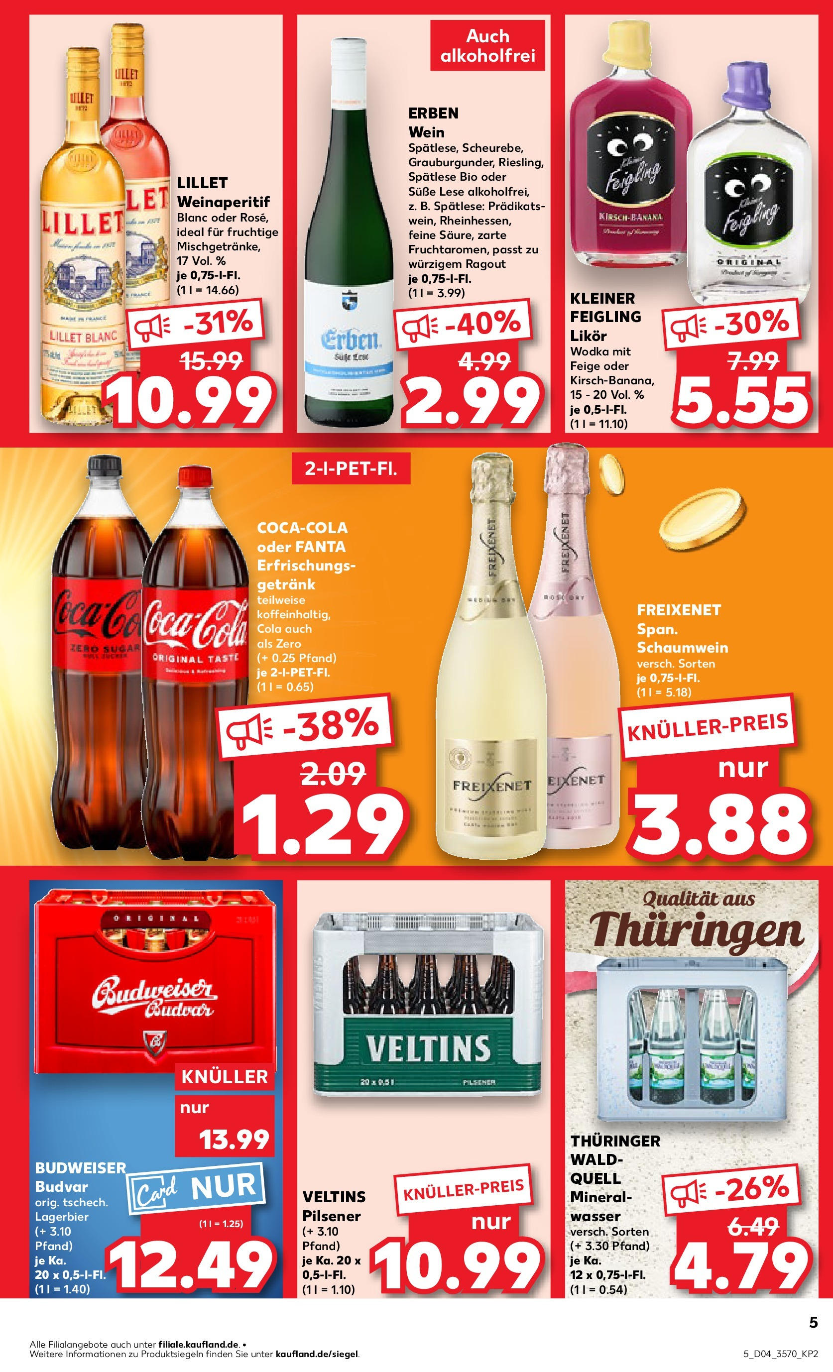 Kaufland - Sonneberg, Bettelhecker Straße 155 (ab 23.01.2025) » Angebote Online zum Blättern | Seite: 5 | Produkte: Wasser, Wein, Wodka, Veltins