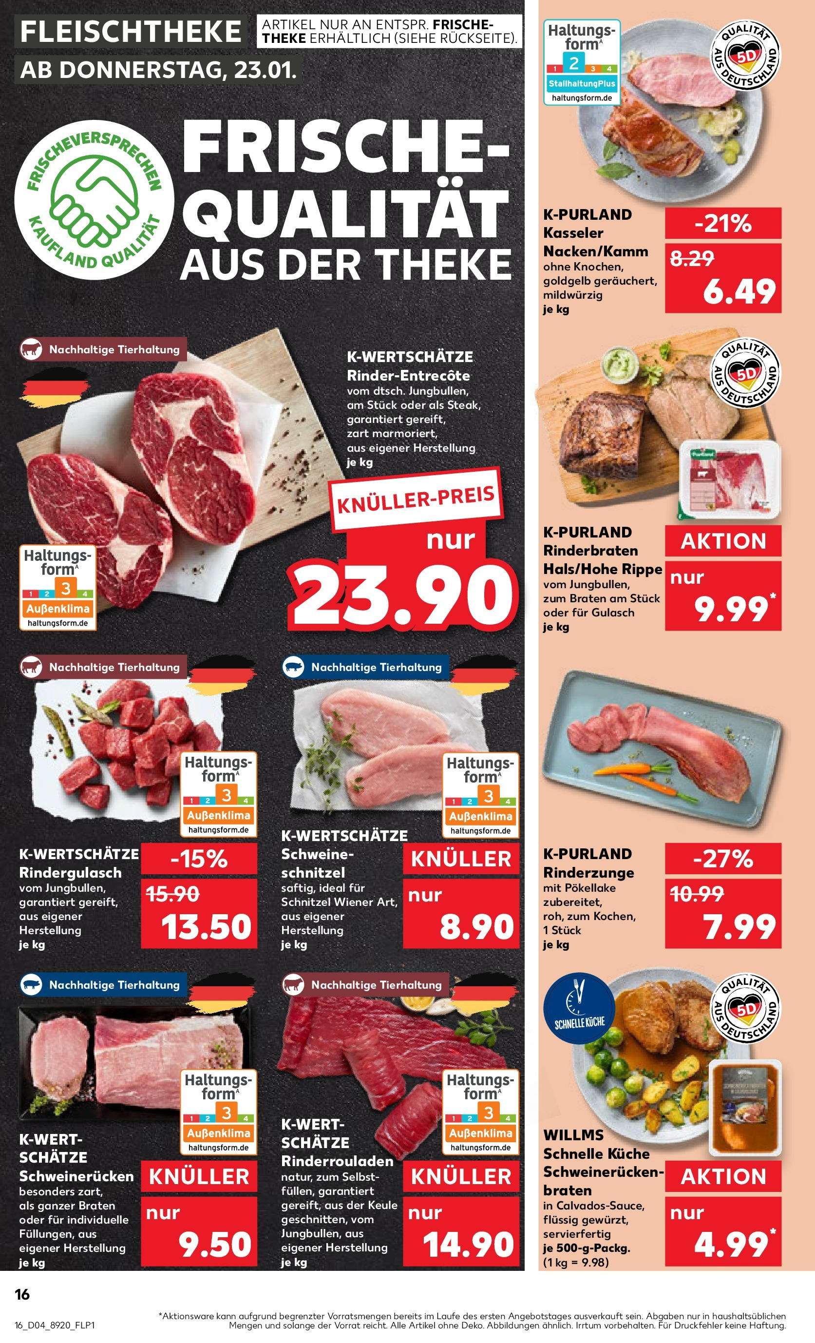 Kaufland - Berlin-Mitte, Rochstraße 7 (ab 23.01.2025) » Angebote Online zum Blättern | Seite: 16 | Produkte: Küche, Schnitzel, Gulasch, Schweinerucken