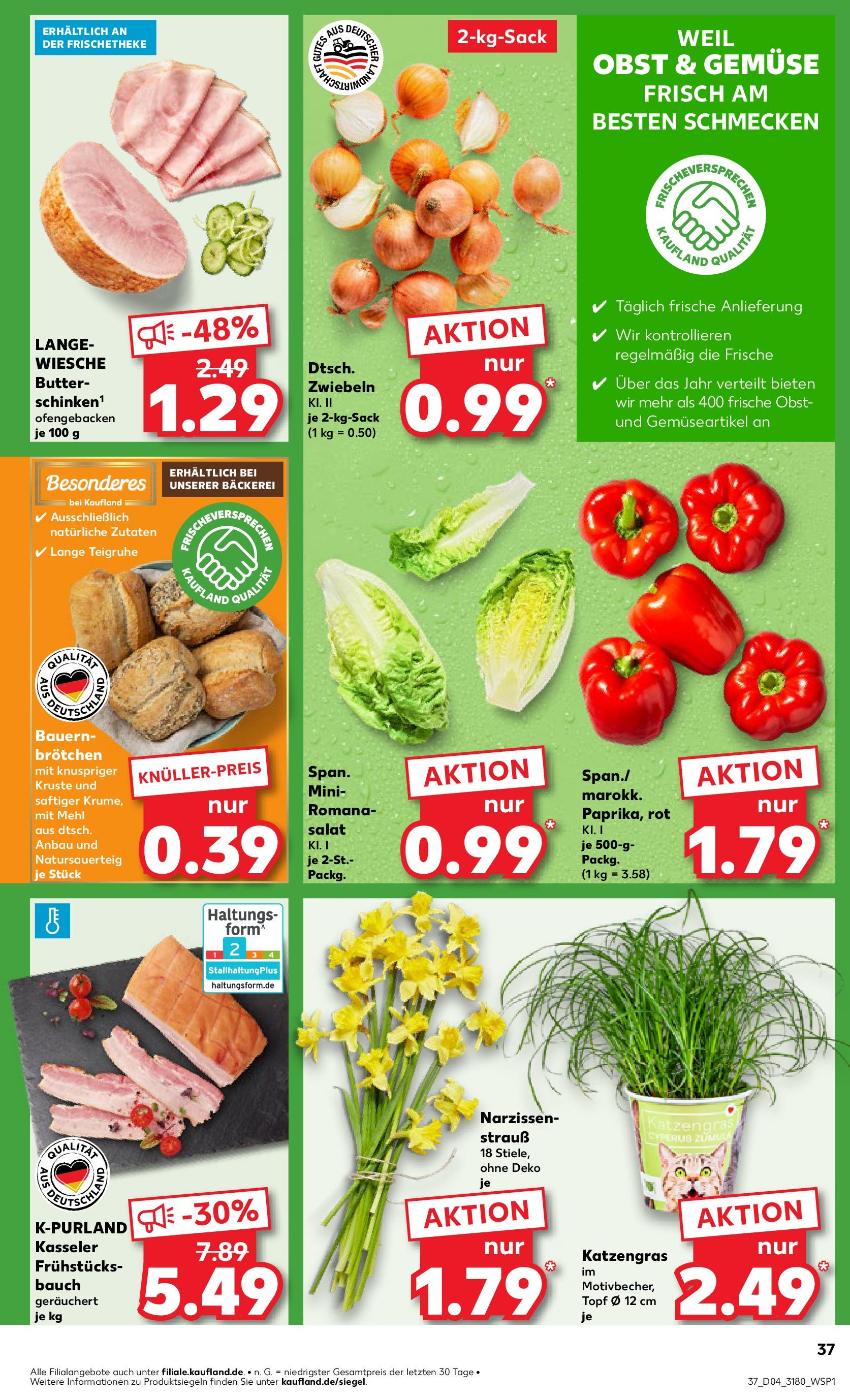 Kaufland - Ahrensfelde, Landsberger Chaussee 17 (ab 23.01.2025) » Angebote Online zum Blättern | Seite: 37 | Produkte: Bäckerei, Mehl, Butter, Salat