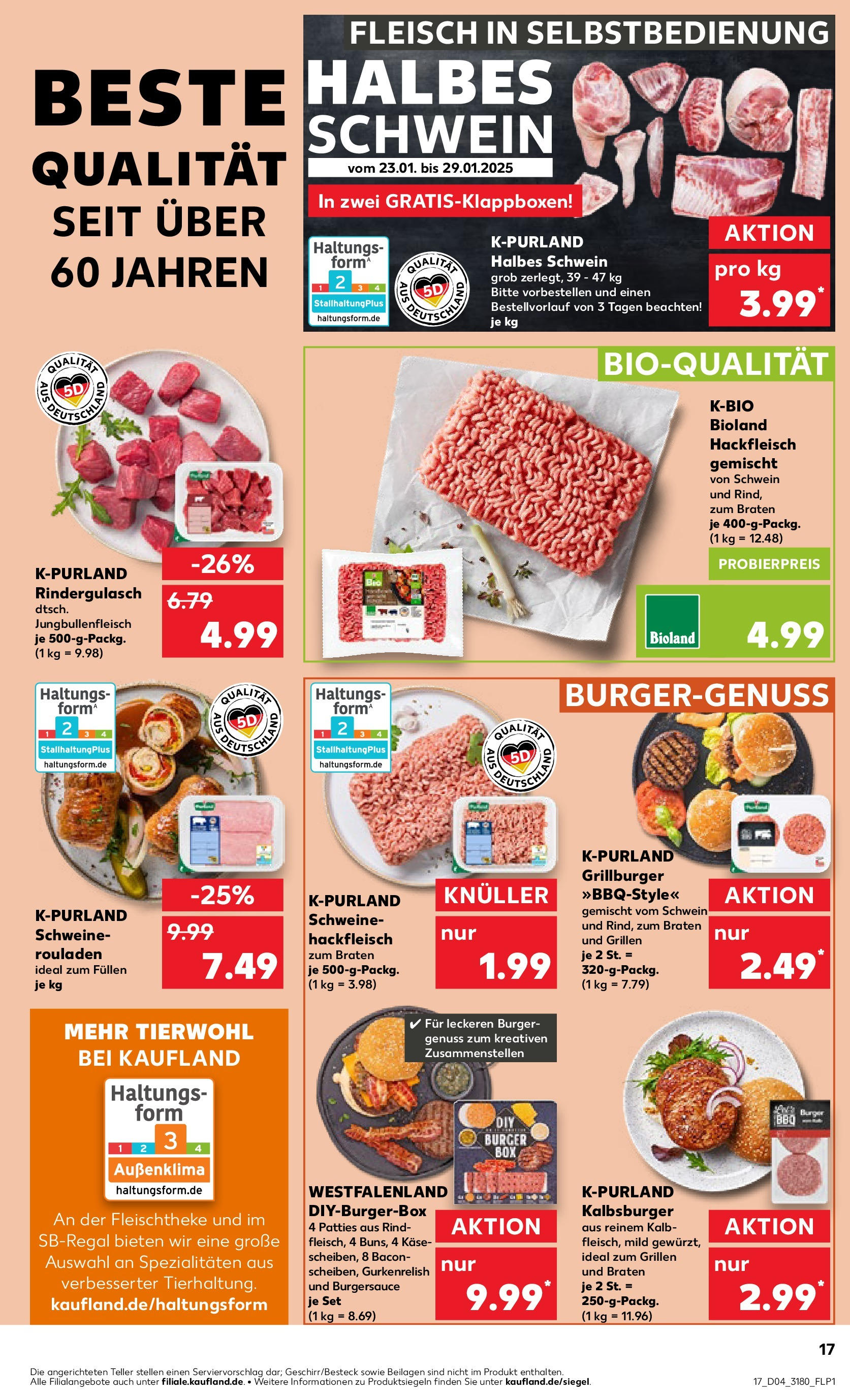 Kaufland - Ahrensfelde, Landsberger Chaussee 17 (ab 23.01.2025) » Angebote Online zum Blättern | Seite: 17 | Produkte: Rindergulasch, Box, Fleisch, Hackfleisch