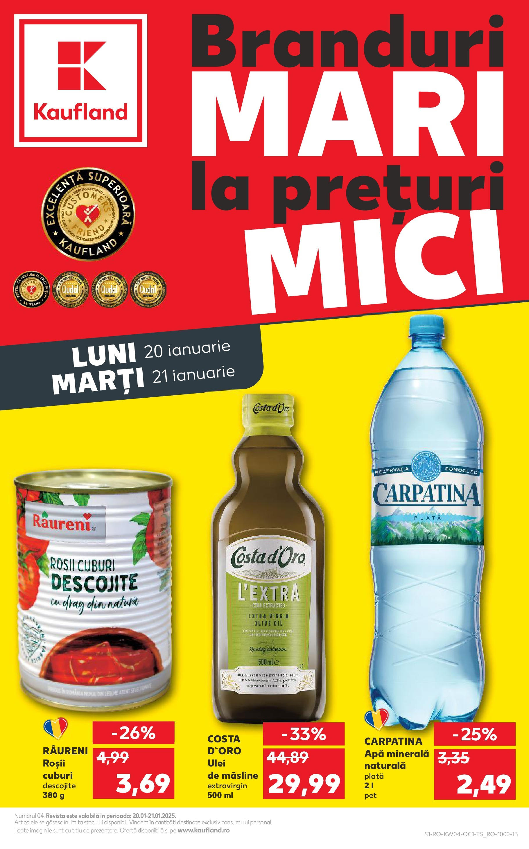 Catalog Kaufland - Bucureşti 20.01.2025 - Revista si Oferta | Pagină: 1 | Produse: Mici, Măsline, Ulei, Apă