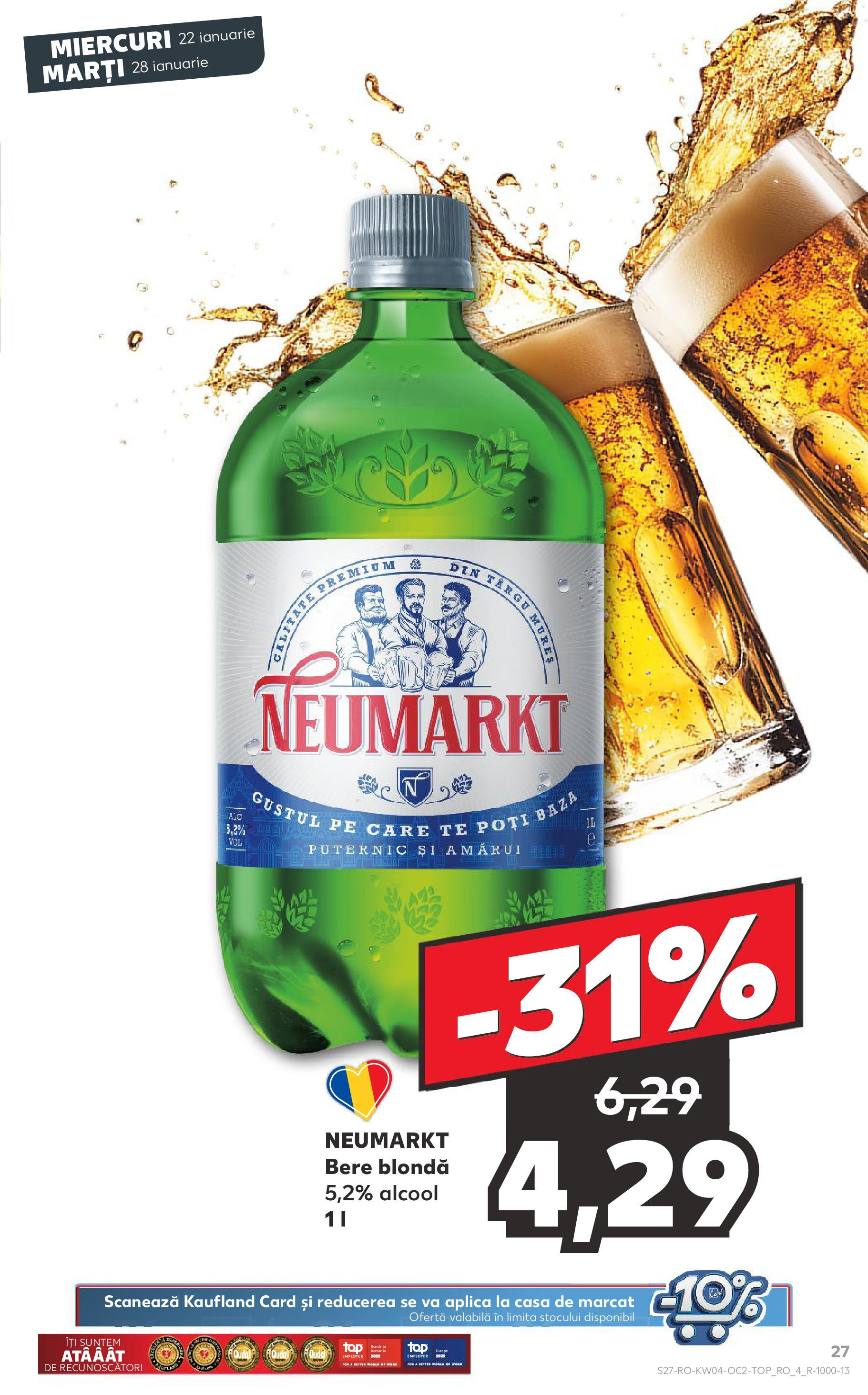 Catalog Kaufland - Bucureşti 22.01.2025 - Revista si Oferta | Pagină: 27 | Produse: Bere