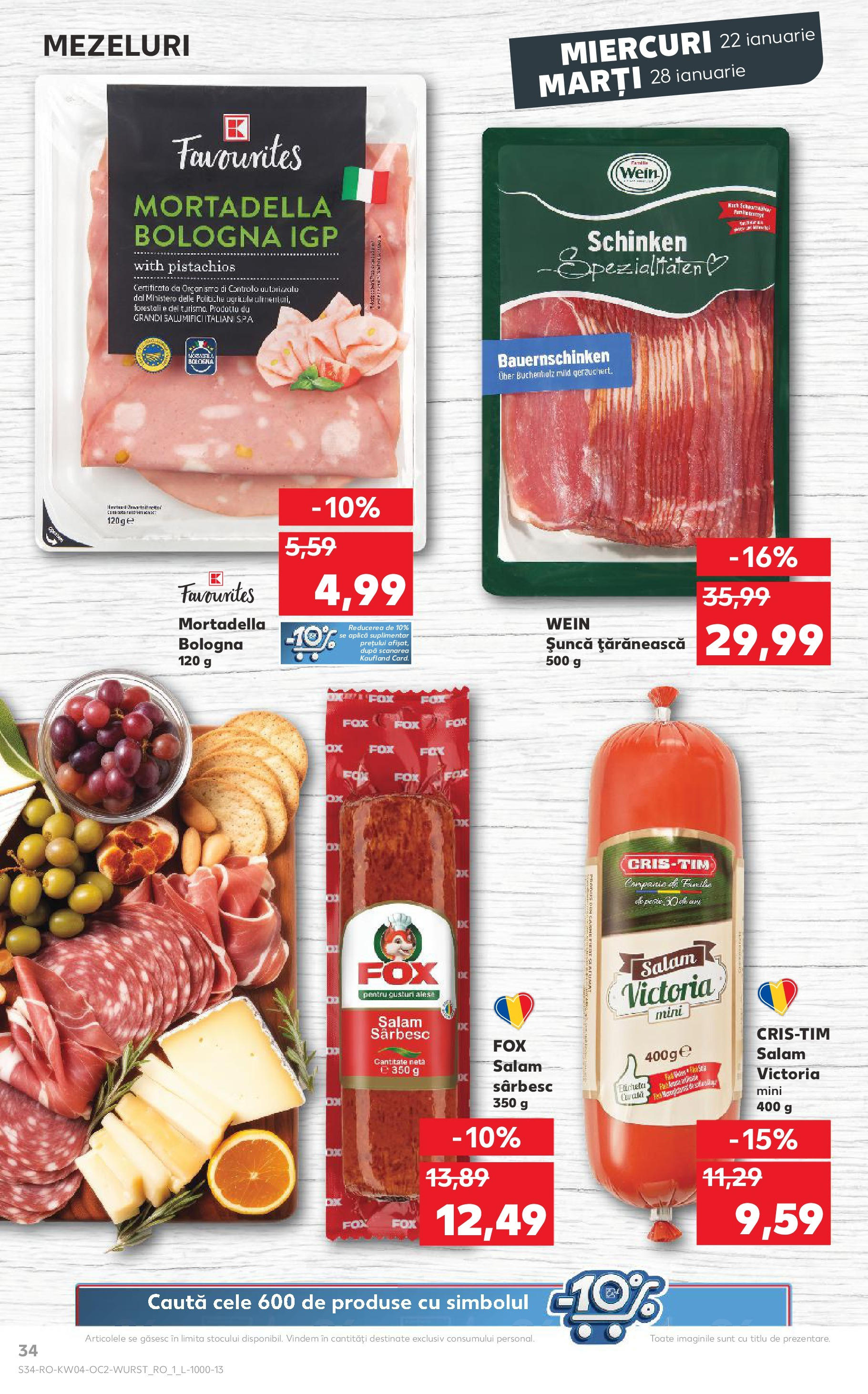 Catalog Kaufland - Bucureşti 22.01.2025 - Revista si Oferta | Pagină: 34 | Produse: Salam, Șuncă