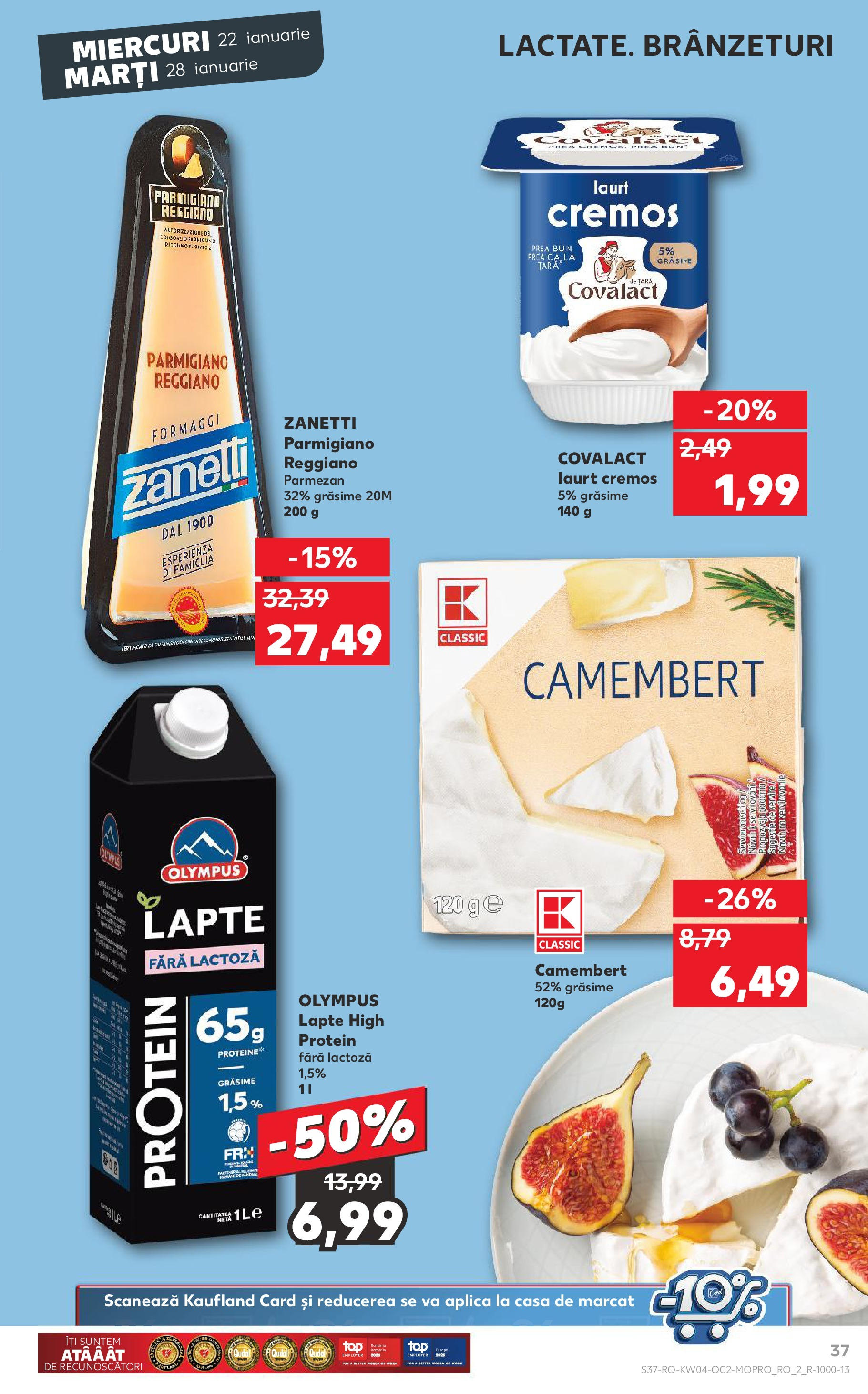 Catalog Kaufland - Bucureşti 22.01.2025 - Revista si Oferta | Pagină: 37 | Produse: Lapte, Parmezan