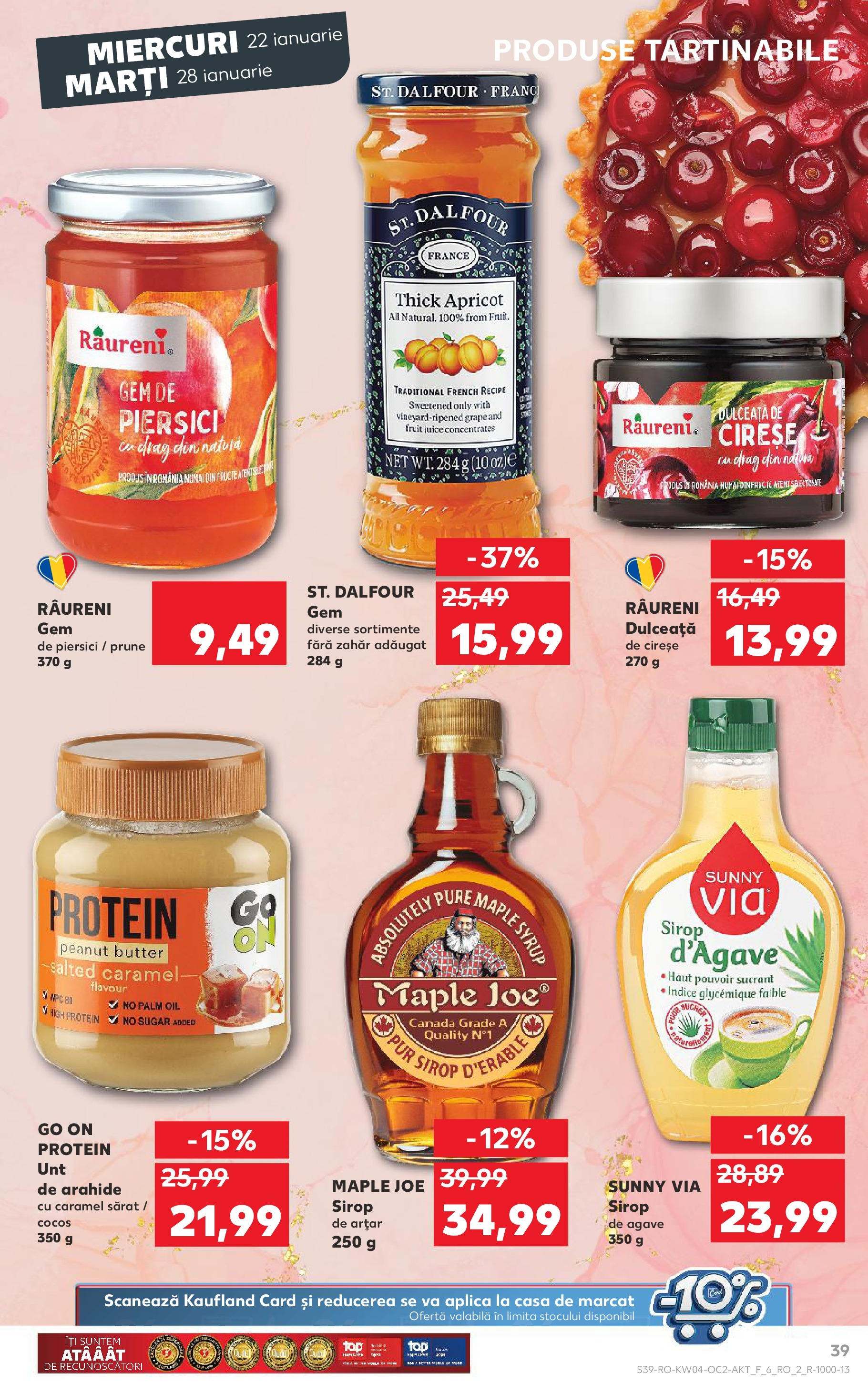 Catalog Kaufland - Bucureşti 22.01.2025 - Revista si Oferta | Pagină: 39 | Produse: Gem, Prune, Sirop, Zahăr