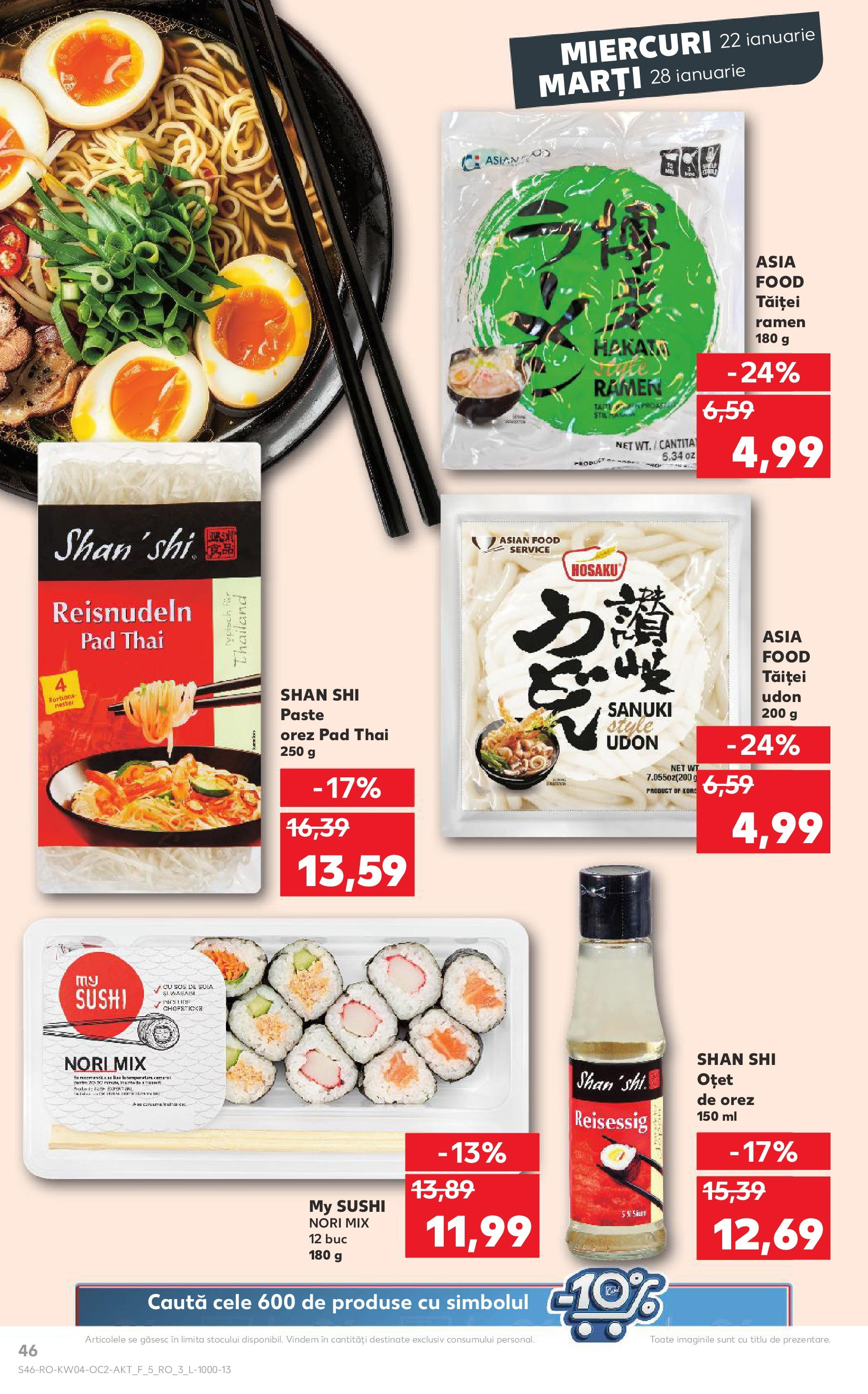 Catalog Kaufland - Bucureşti 22.01.2025 - Revista si Oferta | Pagină: 46 | Produse: Sushi, Oțet, Orez, Sos