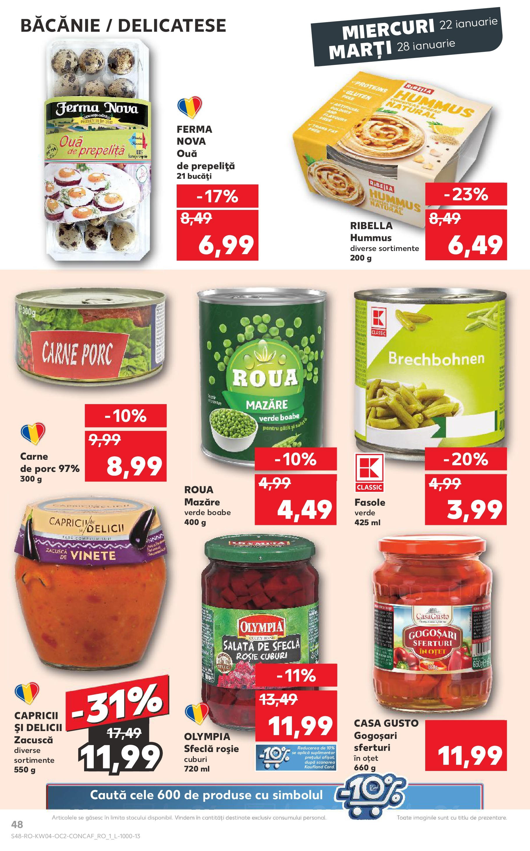 Catalog Kaufland - Bucureşti 22.01.2025 - Revista si Oferta | Pagină: 48 | Produse: Oțet, Salată, Zacuscă, Sfeclă