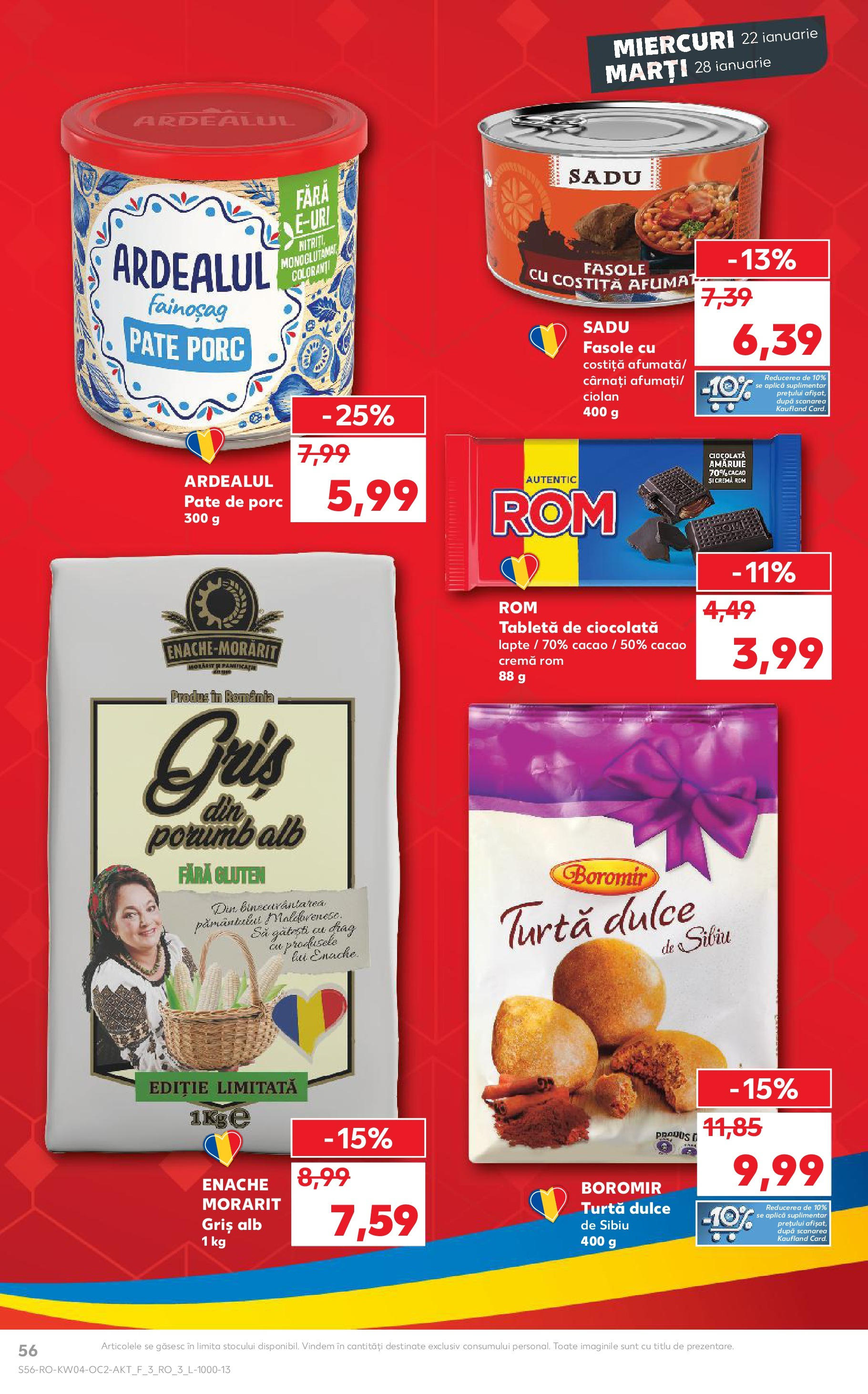 Catalog Kaufland - Bucureşti 22.01.2025 - Revista si Oferta | Pagină: 56 | Produse: Cremă, Rom, Porumb, Turtă dulce