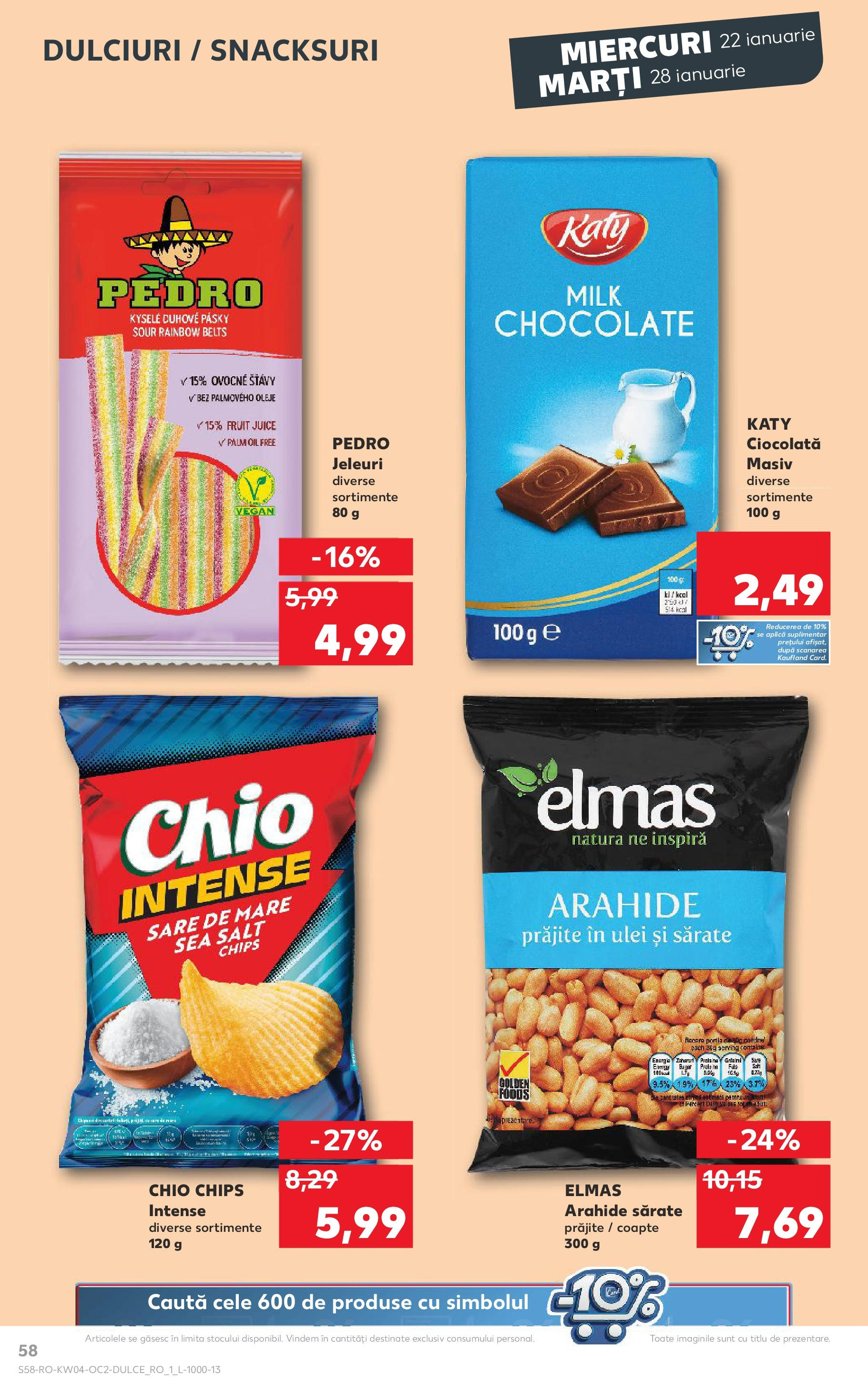 Catalog Kaufland - Bucureşti 22.01.2025 - Revista si Oferta | Pagină: 58 | Produse: Arahide, Ulei, Ciocolată, Sare