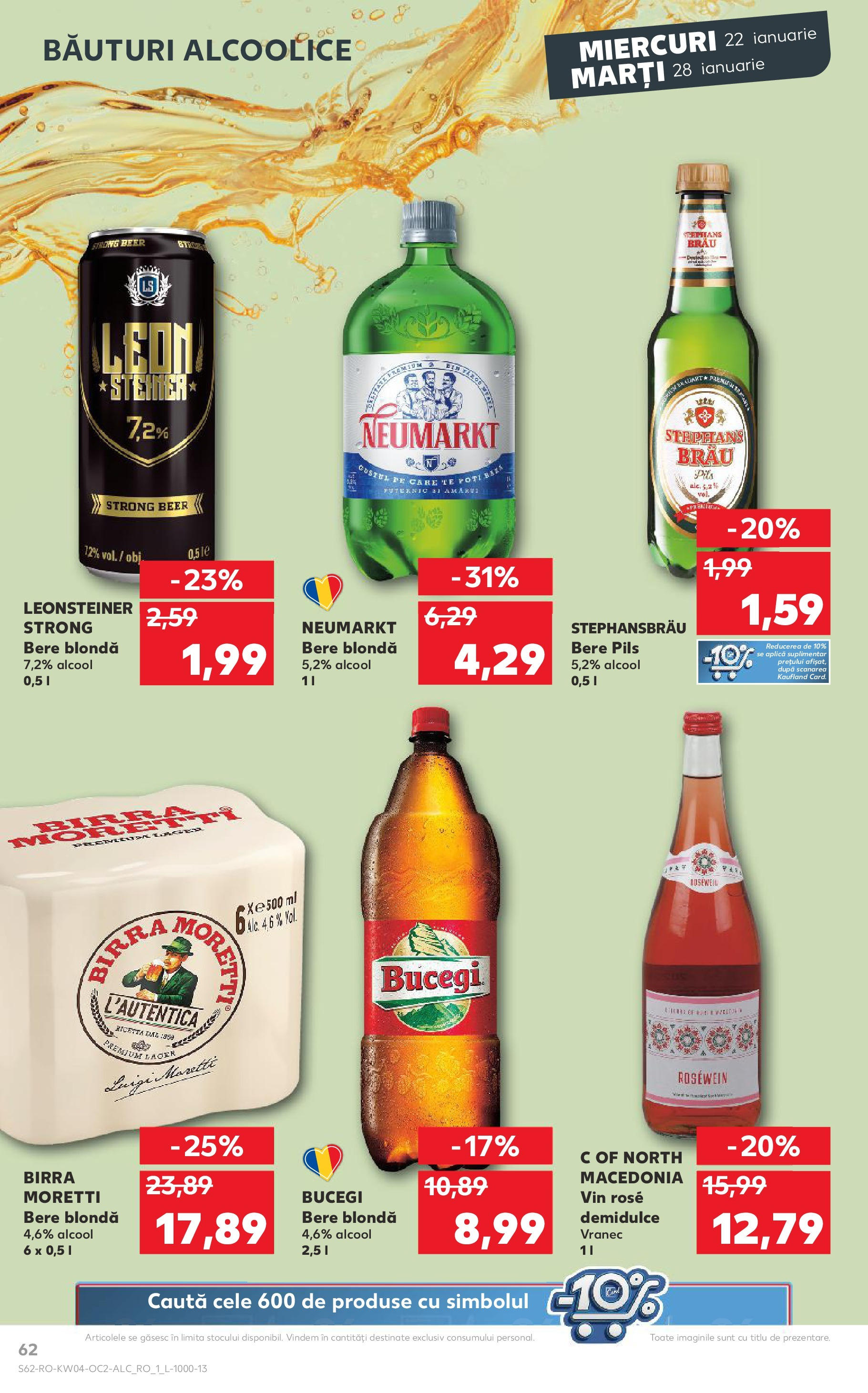 Catalog Kaufland - Bucureşti 22.01.2025 - Revista si Oferta | Pagină: 62 | Produse: Vin, Bere