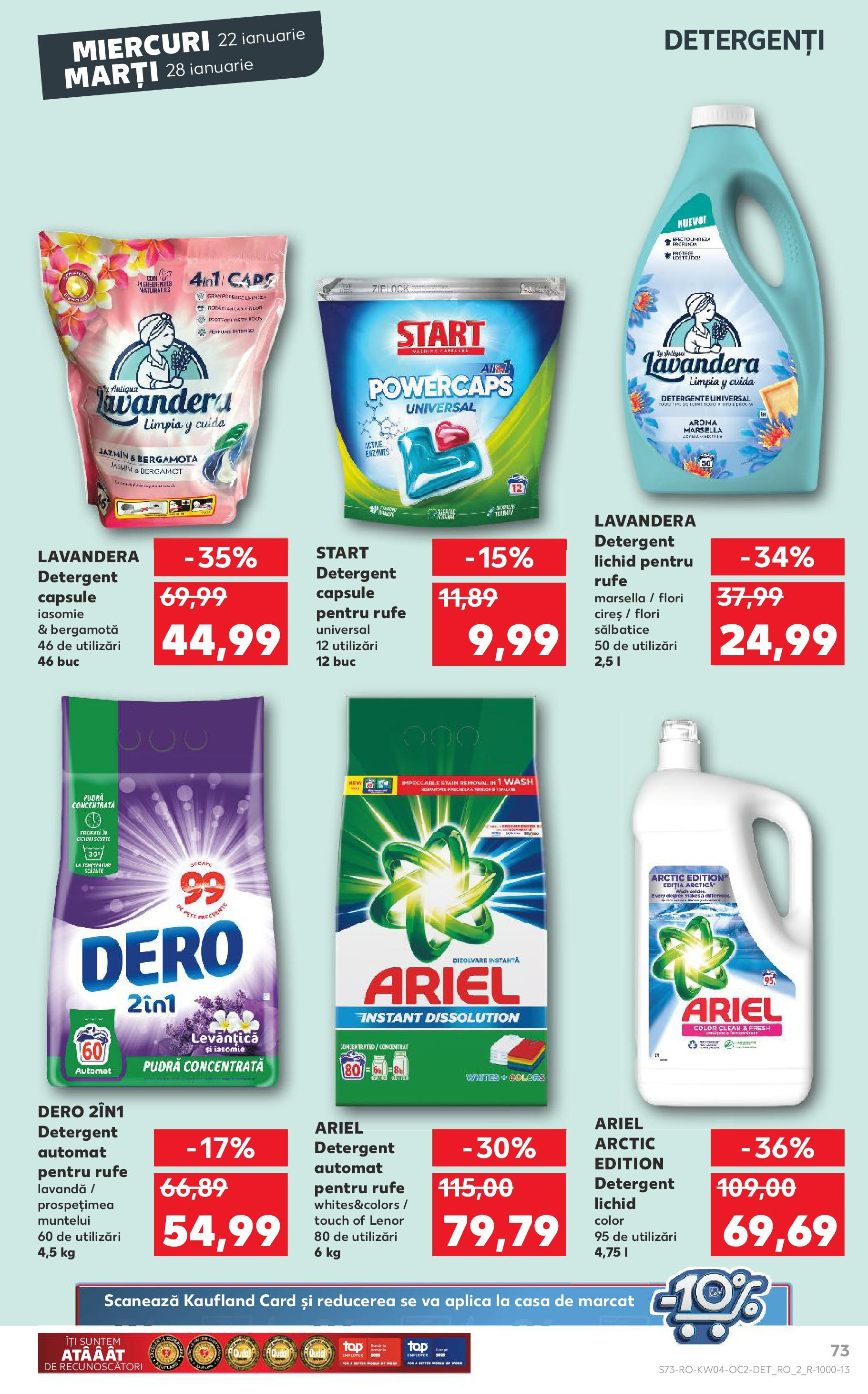 Catalog Kaufland - Bucureşti 22.01.2025 - Revista si Oferta | Pagină: 73 | Produse: Pudră, Detergent