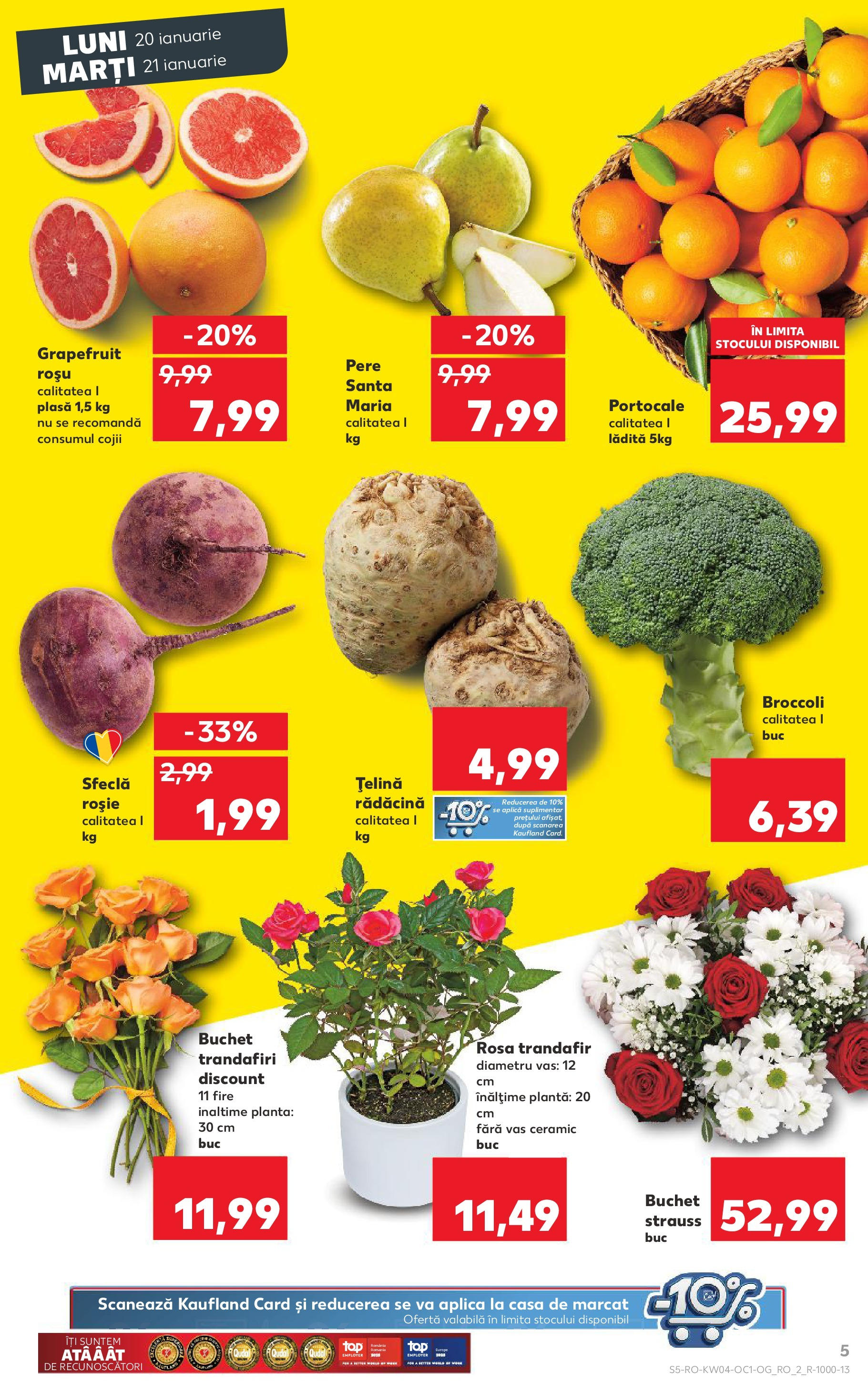 Catalog Kaufland - Bucureşti 20.01.2025 - Revista si Oferta | Pagină: 5 | Produse: Trandafir, Țelină, Portocale, Sfeclă