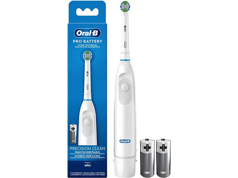 Oral-B Pro Battery Precision Clean, batteriebetriebene Elektrische Zahnbürste Weiß