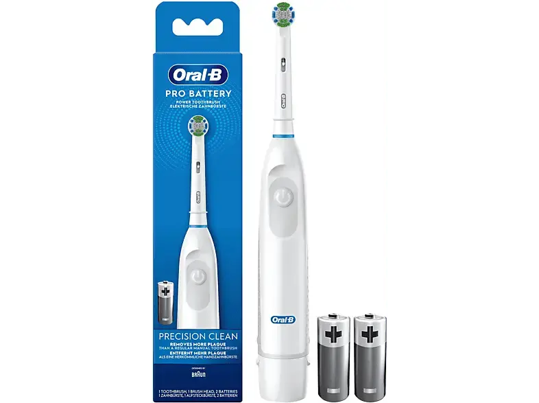 Oral-B Pro Battery Precision Clean, batteriebetriebene Elektrische Zahnbürste Weiß