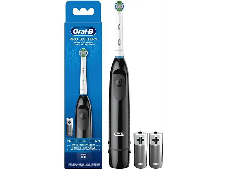 Oral-B Pro Battery Precision Clean, batteriebetriebene Elektrische Zahnbürste Schwarz