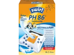 Swirl 1-7028-86 PH 86 NeutralizAir Staubsaugerbeutel 4 Stück, passend für: Philips, AEG, Electrolux, Volta