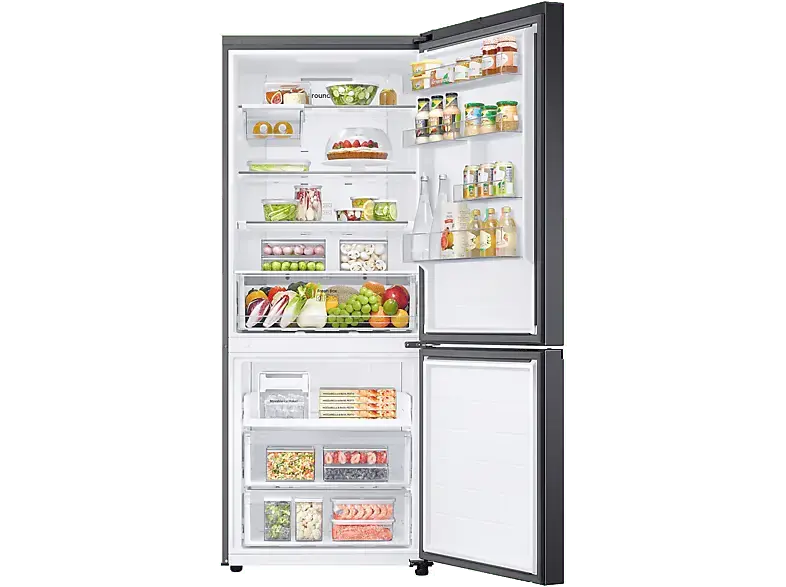 Samsung RB50DG602EB1EF Kühl- und Gefrierkombination (E, 508 l, 1920 mm hoch, freistehend, No Frost (verminderte Eisbildung), Black Doi)